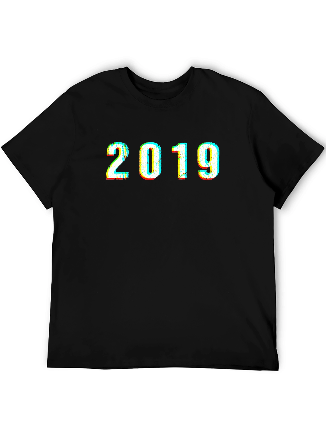 2019 Graphic Print Black T-Shirt