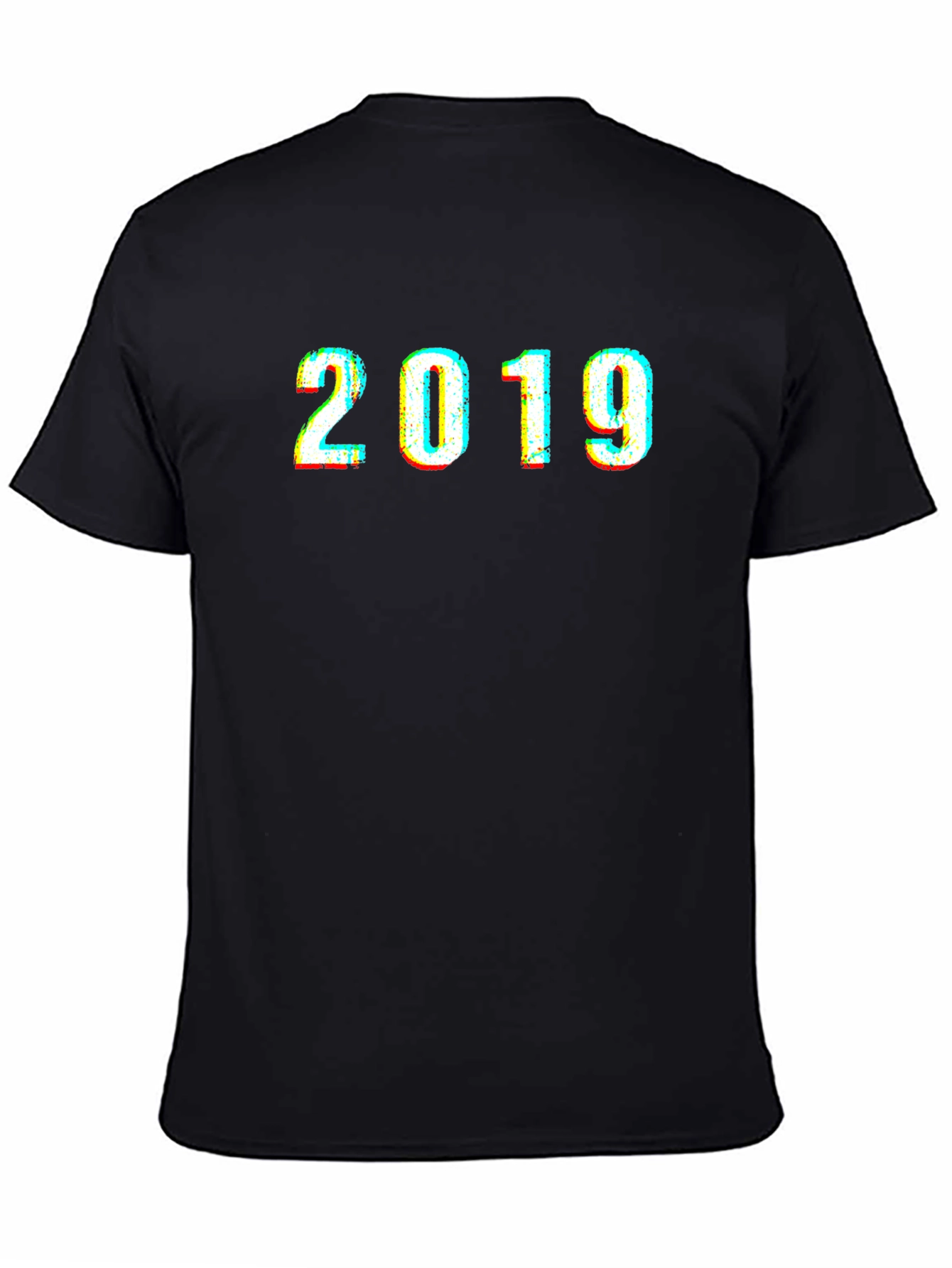 2019 Graphic Print Black T-Shirt