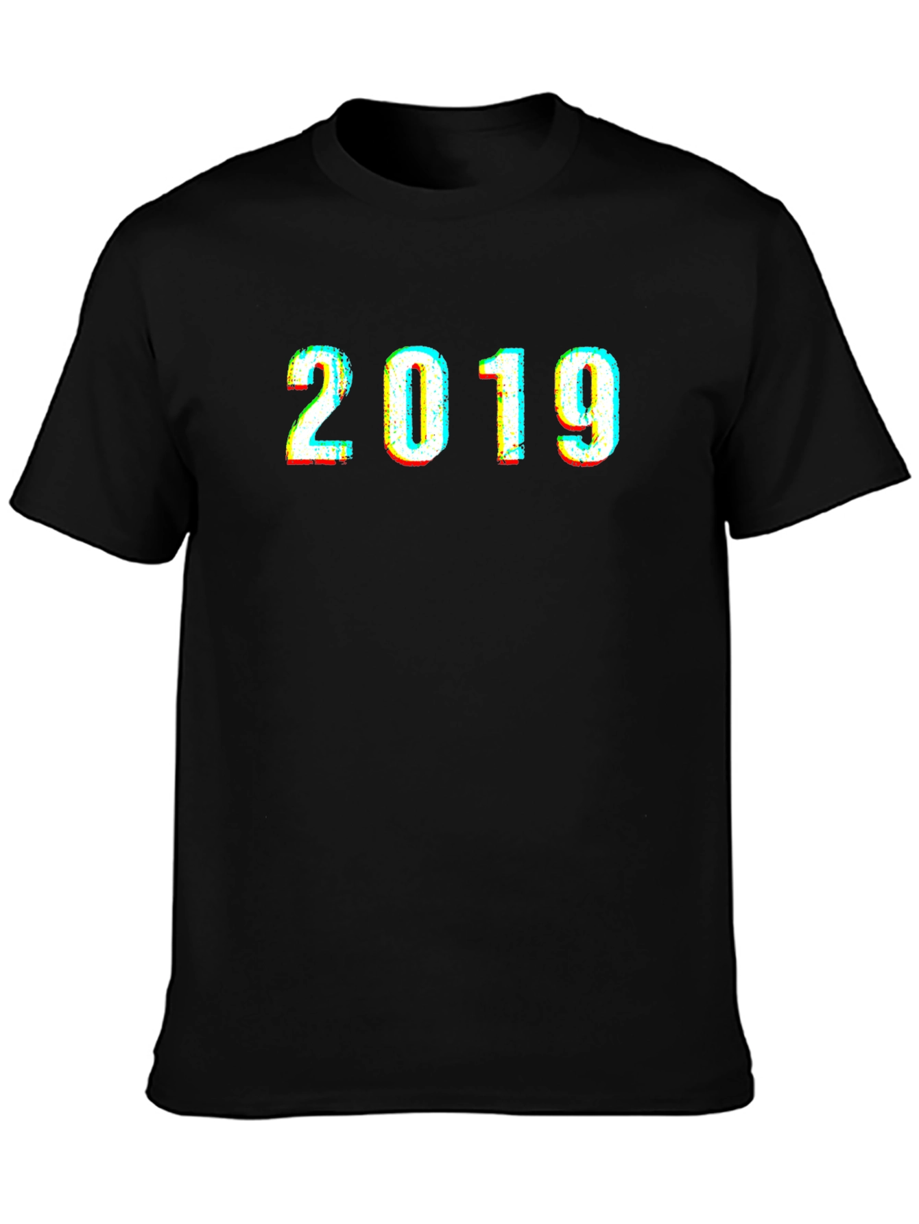 2019 Graphic Print Black T-Shirt