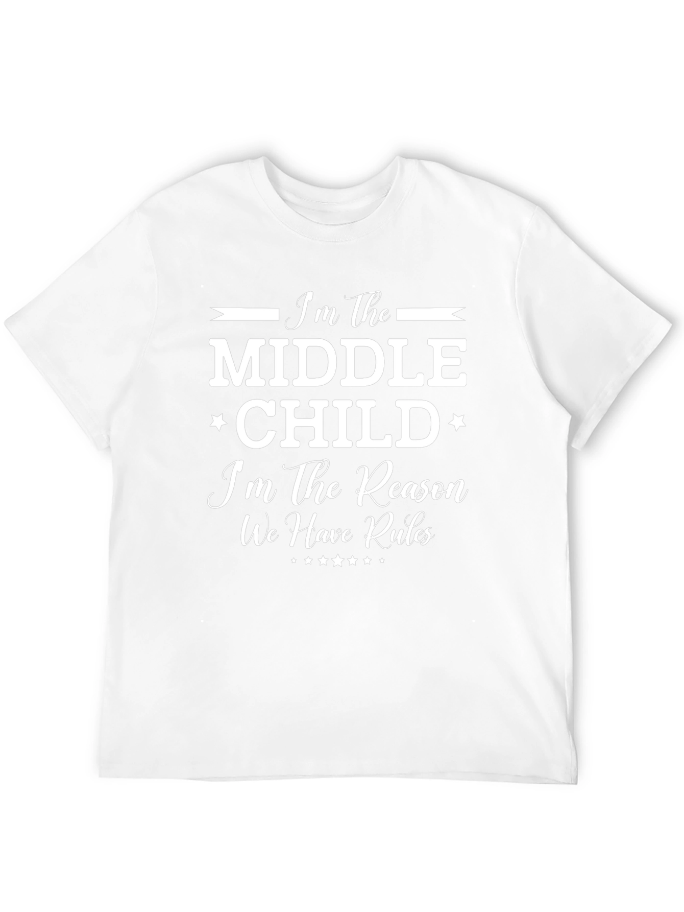 Middle Child Reason For Rules Black Cotton T-Shirt