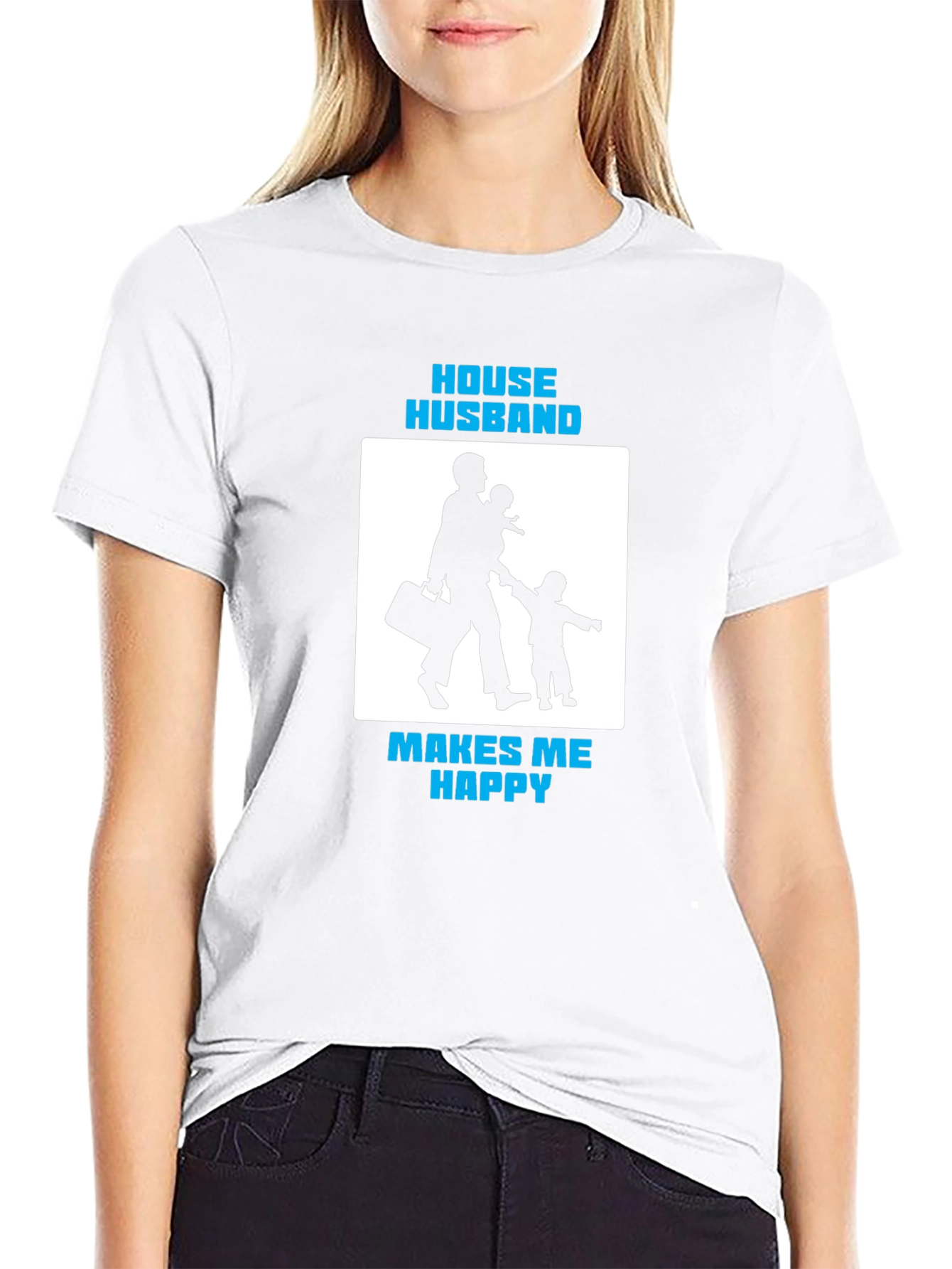House Husband Makes Me Happy Black T-Shirt