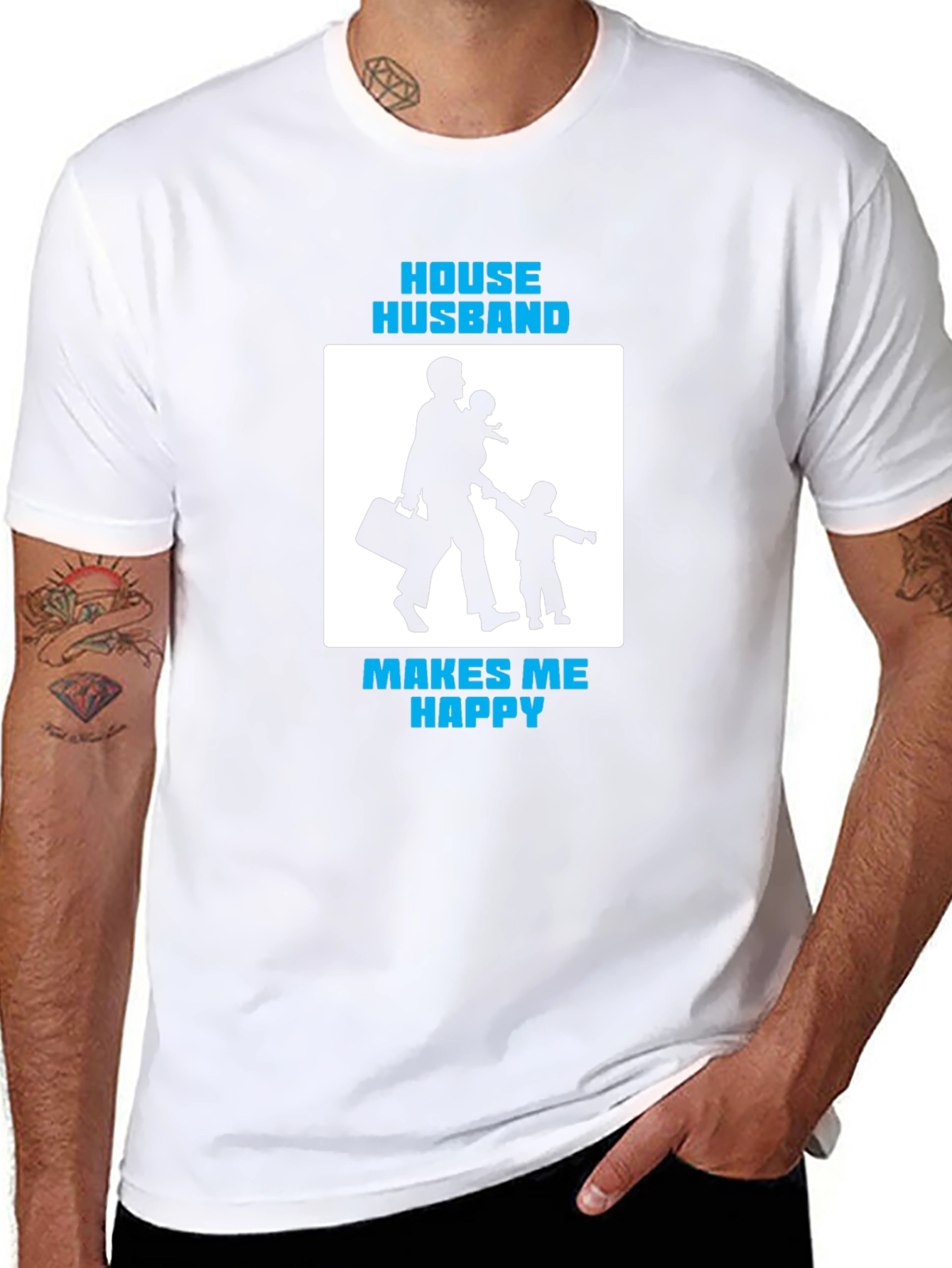 House Husband Makes Me Happy Black T-Shirt