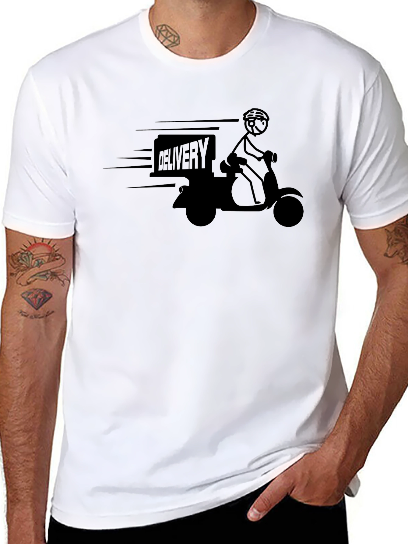Delivery Rider T-Shirt - Black Graphic Tee
