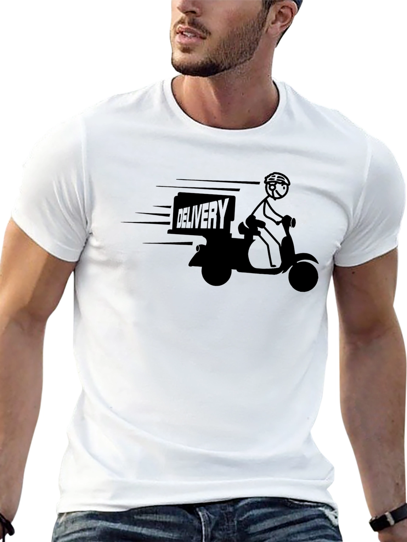 Delivery Rider T-Shirt - Black Graphic Tee