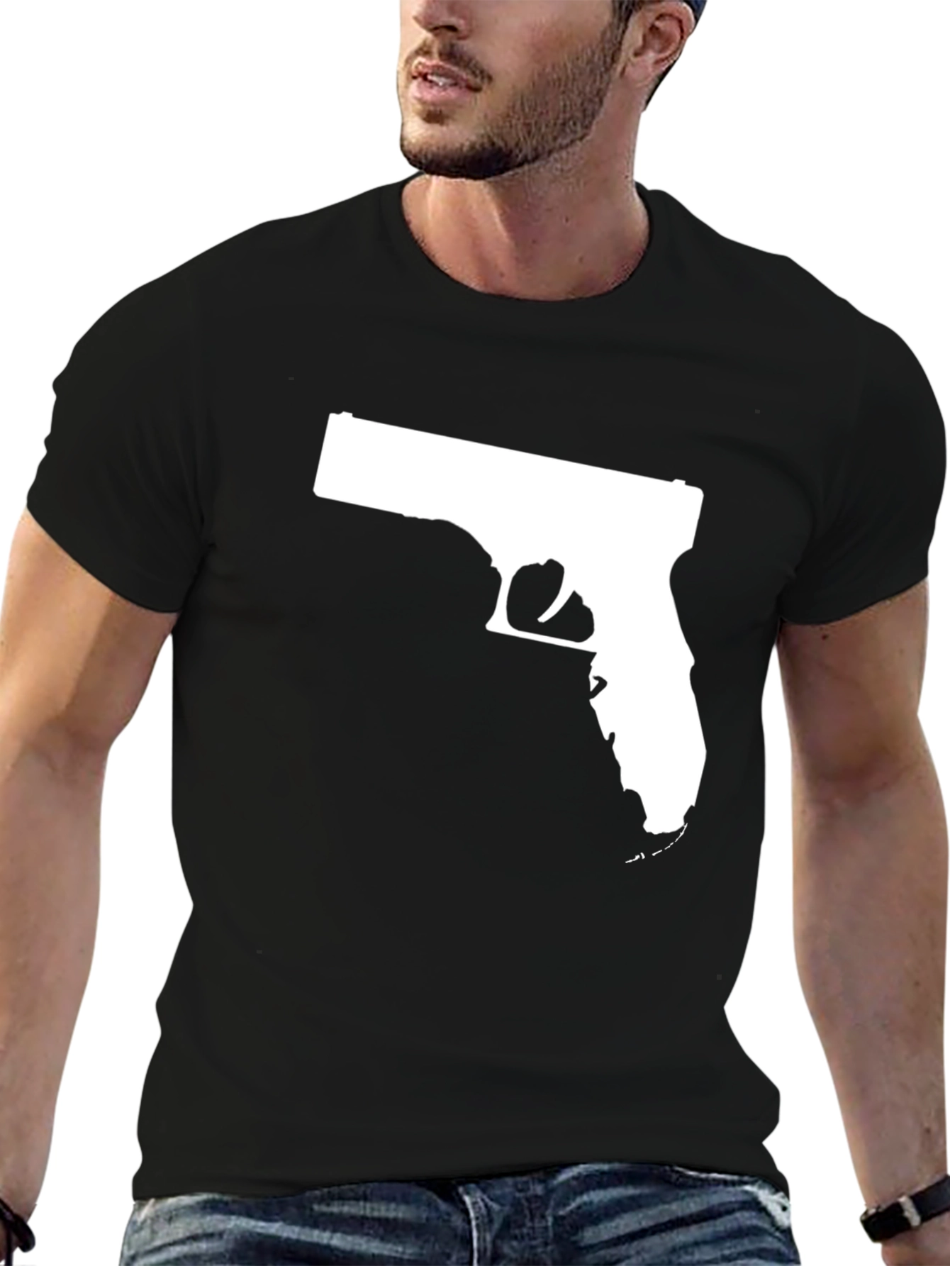 Gun-Shaped State Outline Tee