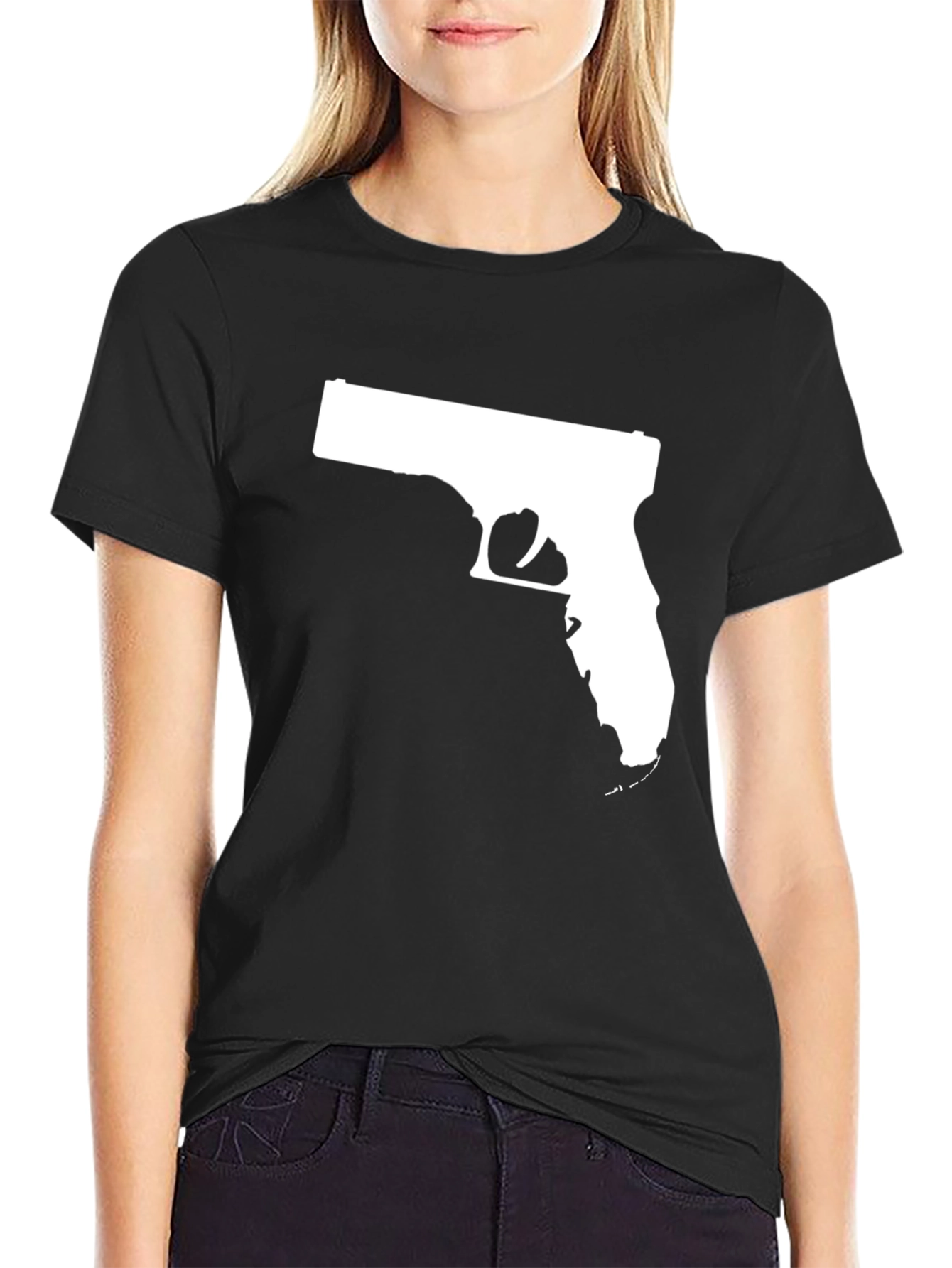 Gun-Shaped State Outline Tee