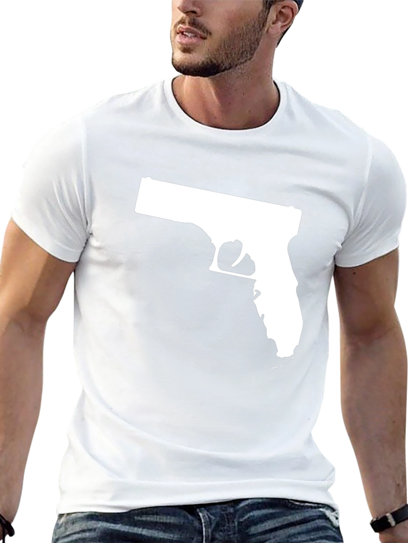 Gun-Shaped State Outline Tee
