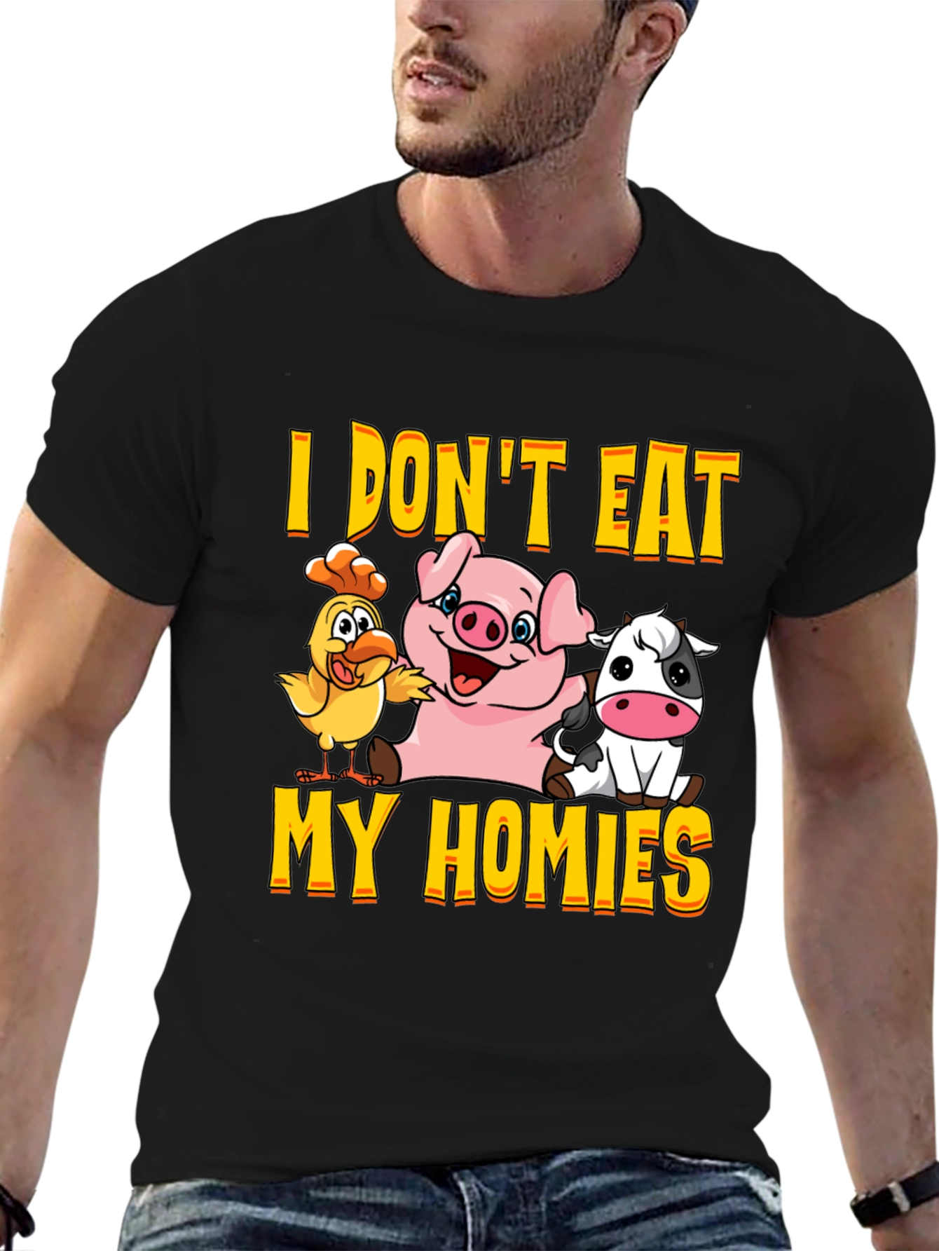 Vegan Graphic Tee - I Dont Eat My Homies