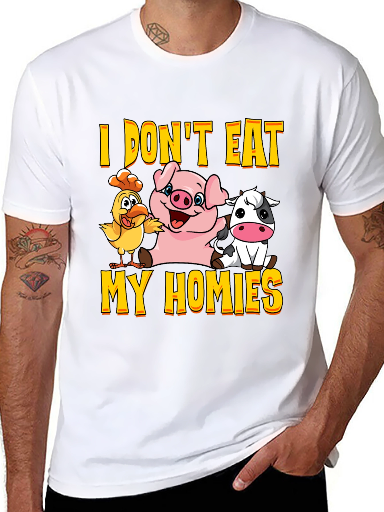 Vegan Graphic Tee - I Dont Eat My Homies