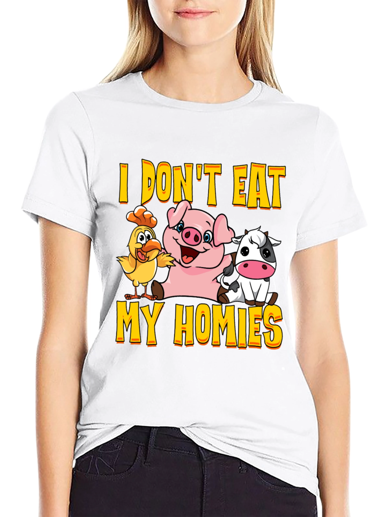 Vegan Graphic Tee - I Dont Eat My Homies
