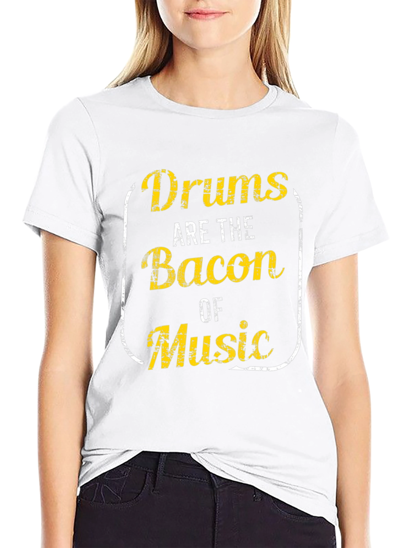 Drums Are The Bacon Of Music Black T-Shirt