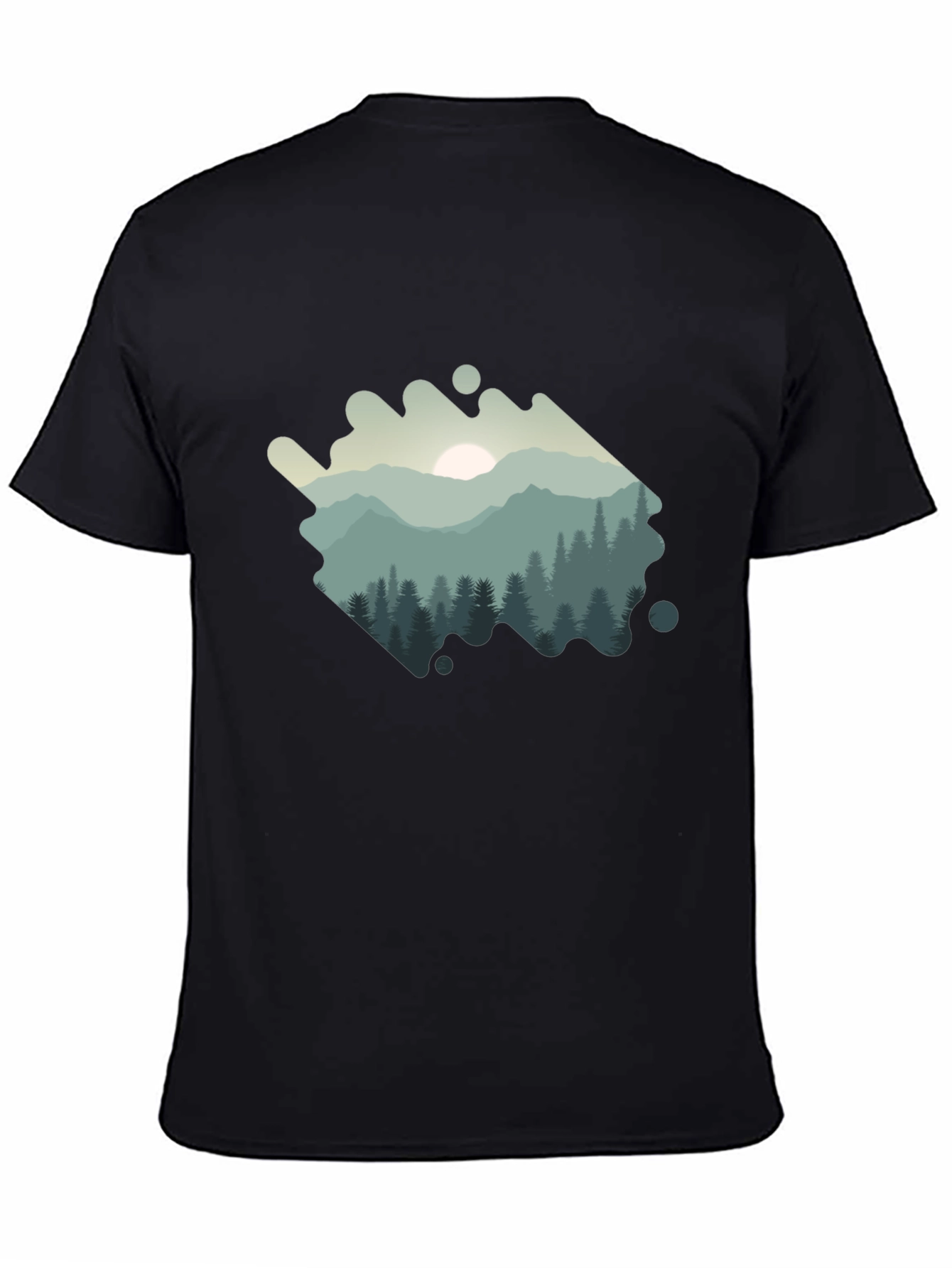 Nature Scene Graphic Tee - Mountain Forest T-Shirt
