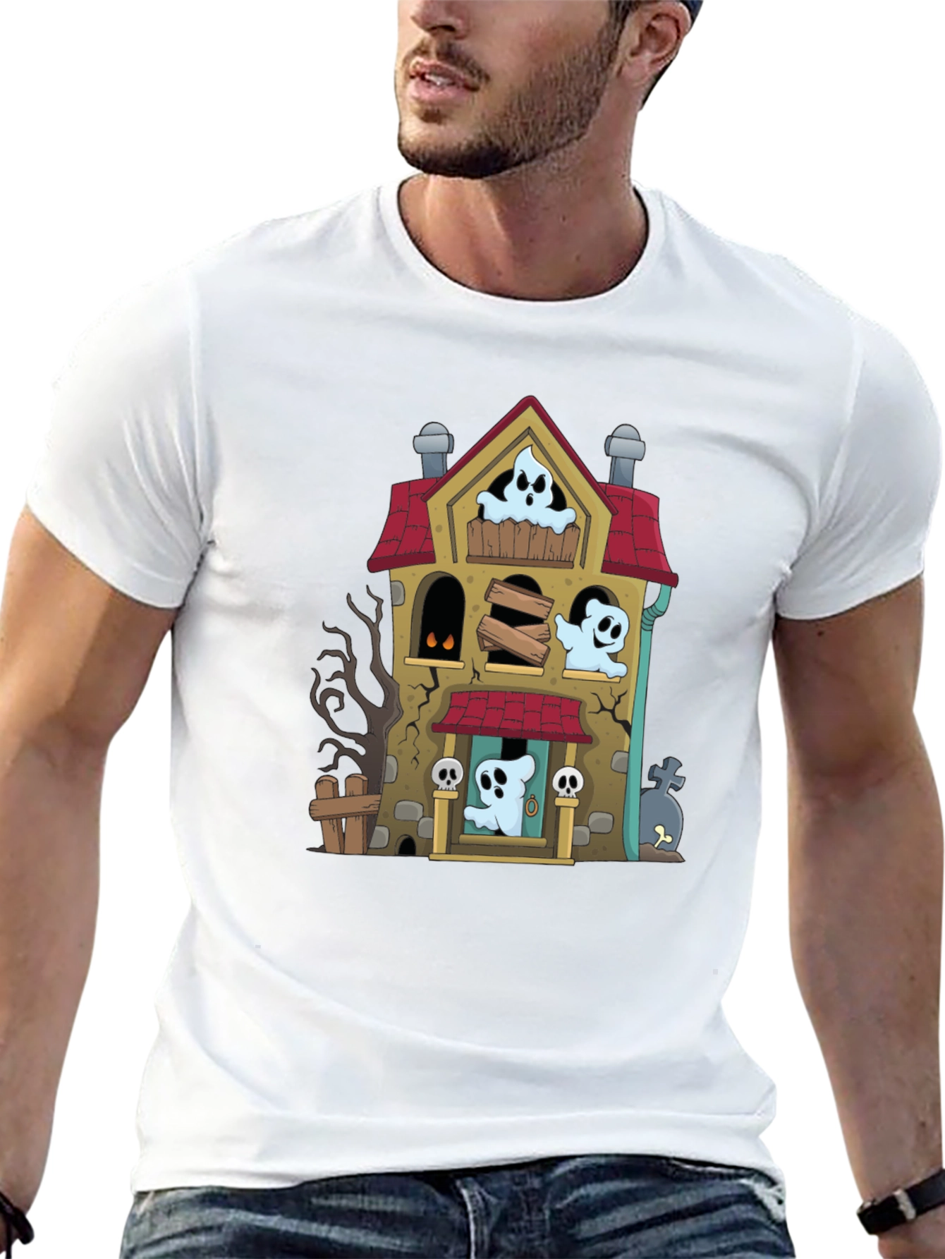 Spooky Haunted House Ghost T-Shirt