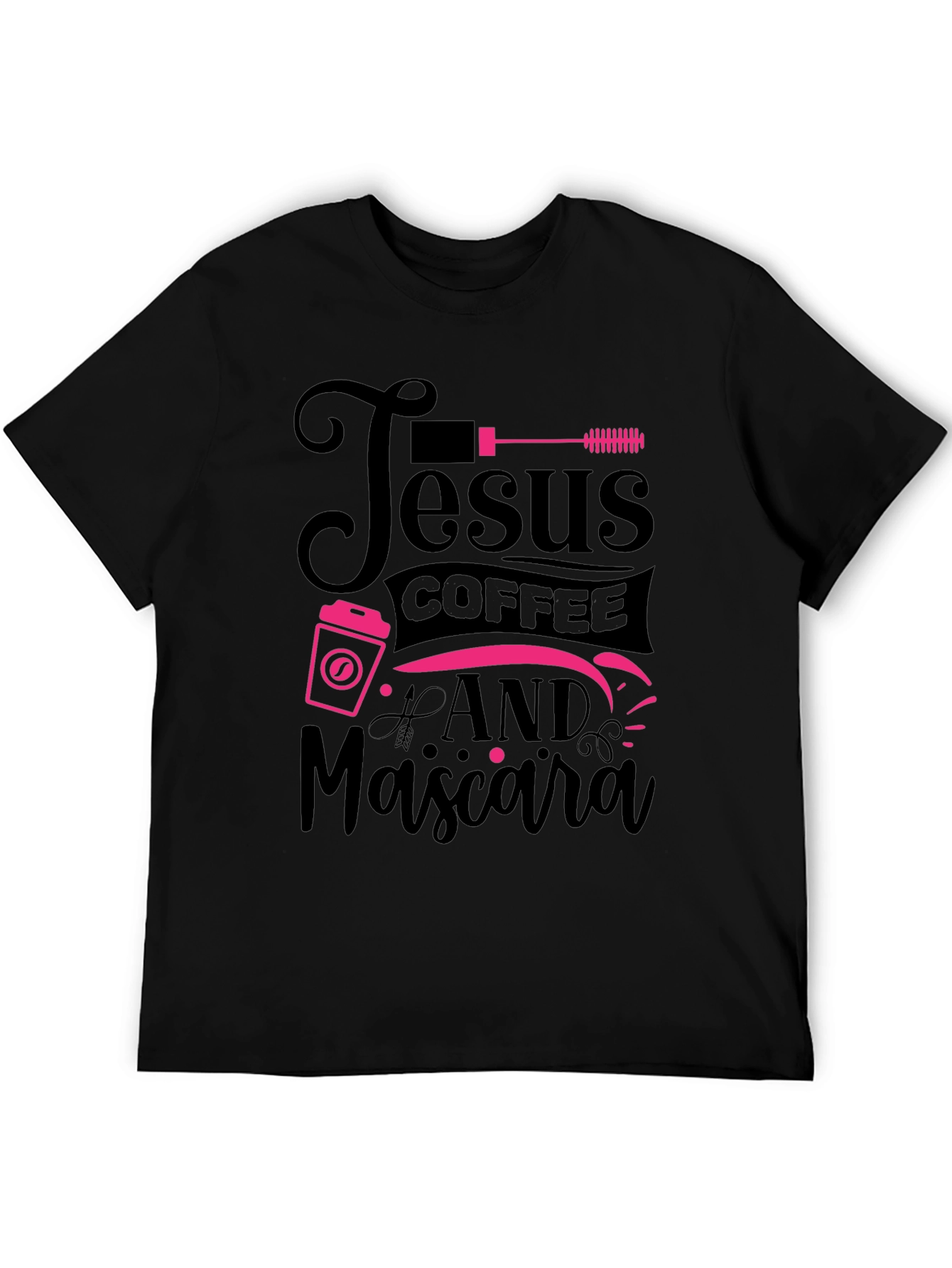 Jesus Coffee & Mascara Black T-Shirt