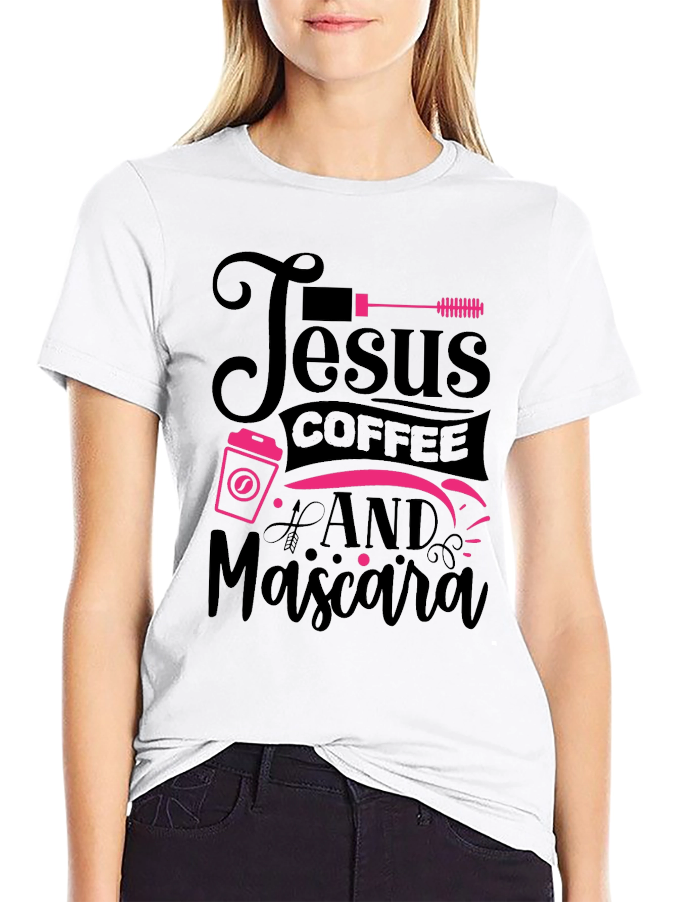 Jesus Coffee & Mascara Black T-Shirt