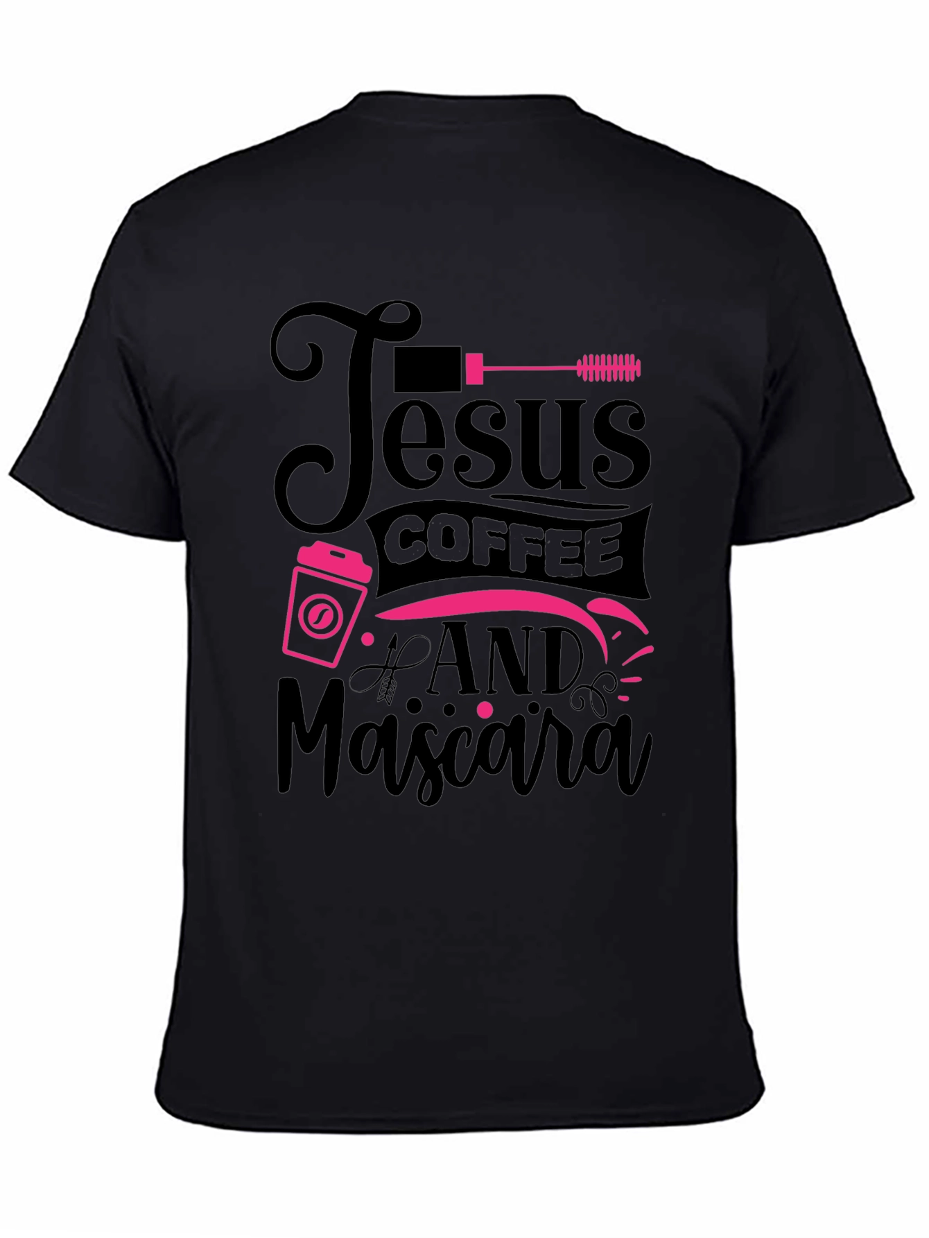 Jesus Coffee & Mascara Black T-Shirt