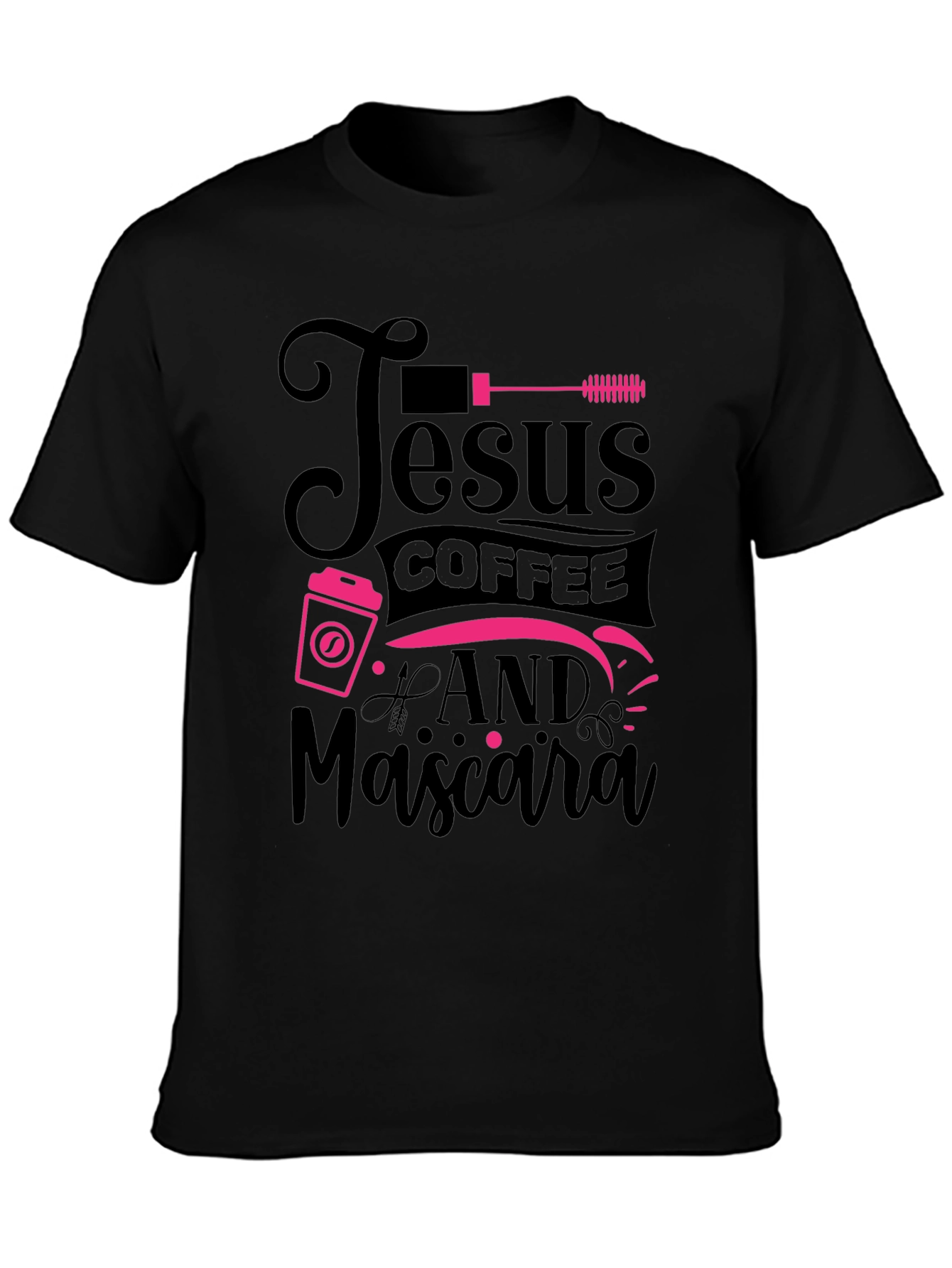 Jesus Coffee & Mascara Black T-Shirt