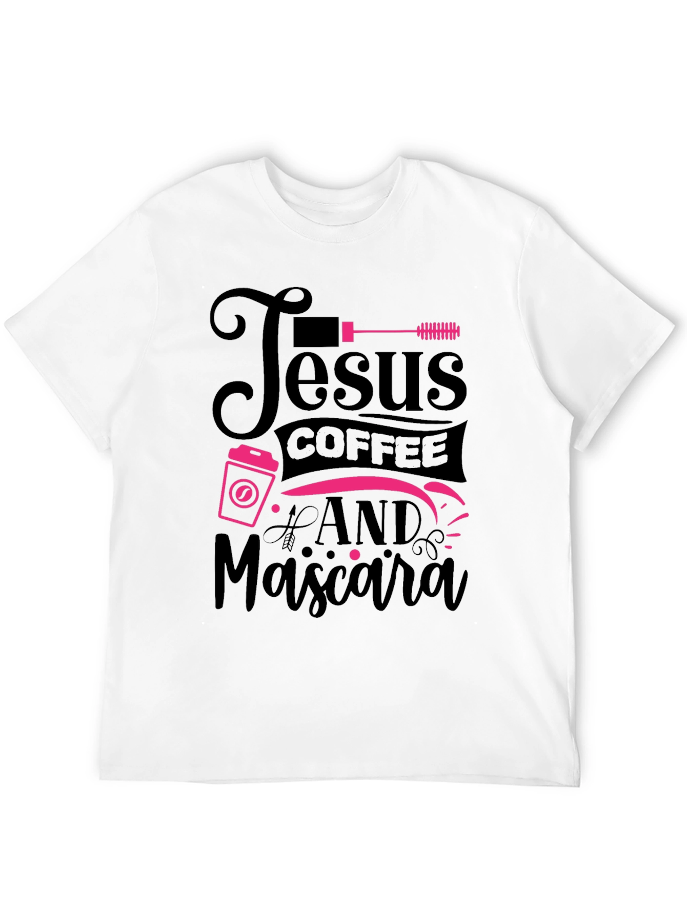Jesus Coffee & Mascara Black T-Shirt