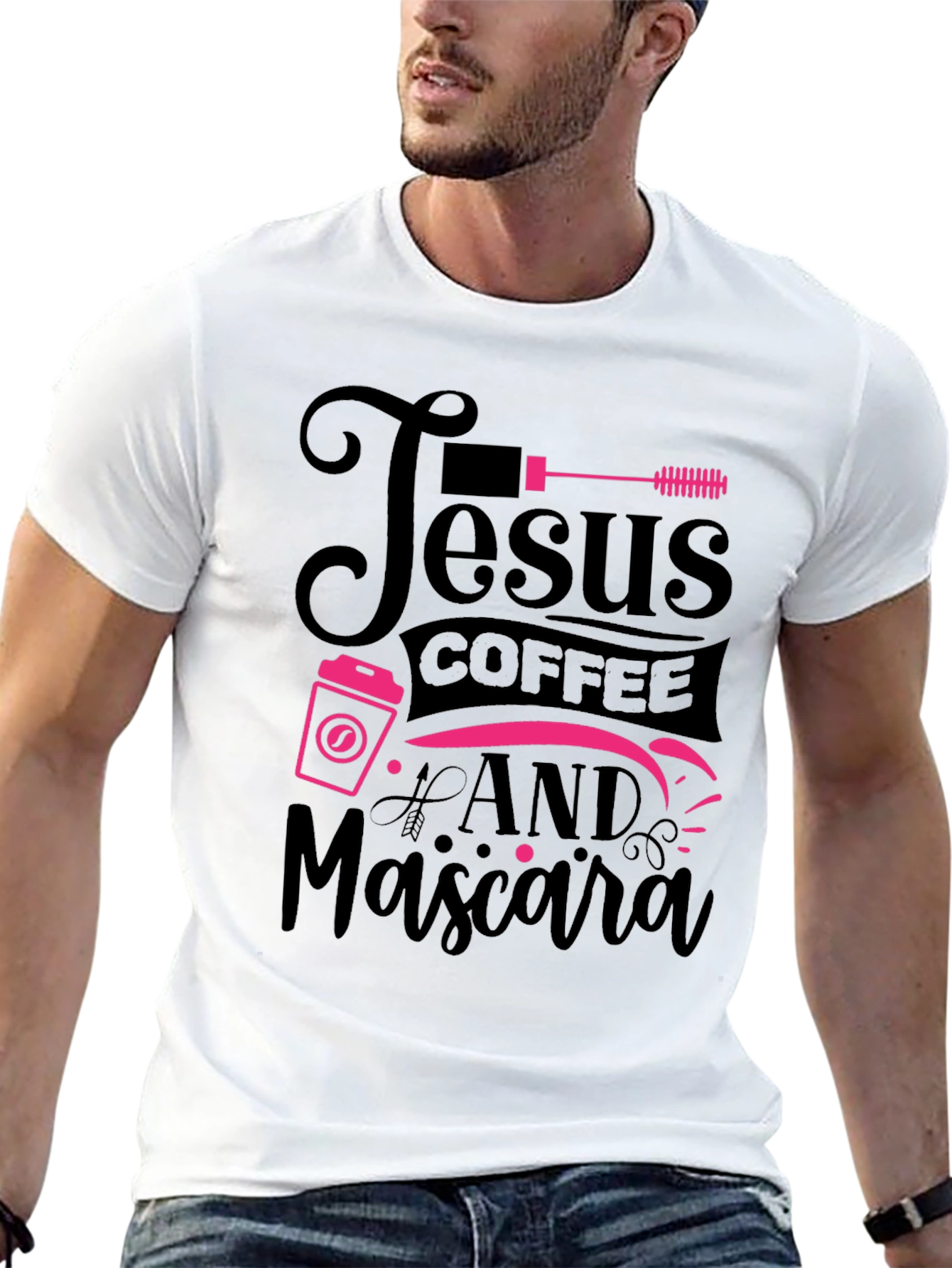Jesus Coffee & Mascara Black T-Shirt