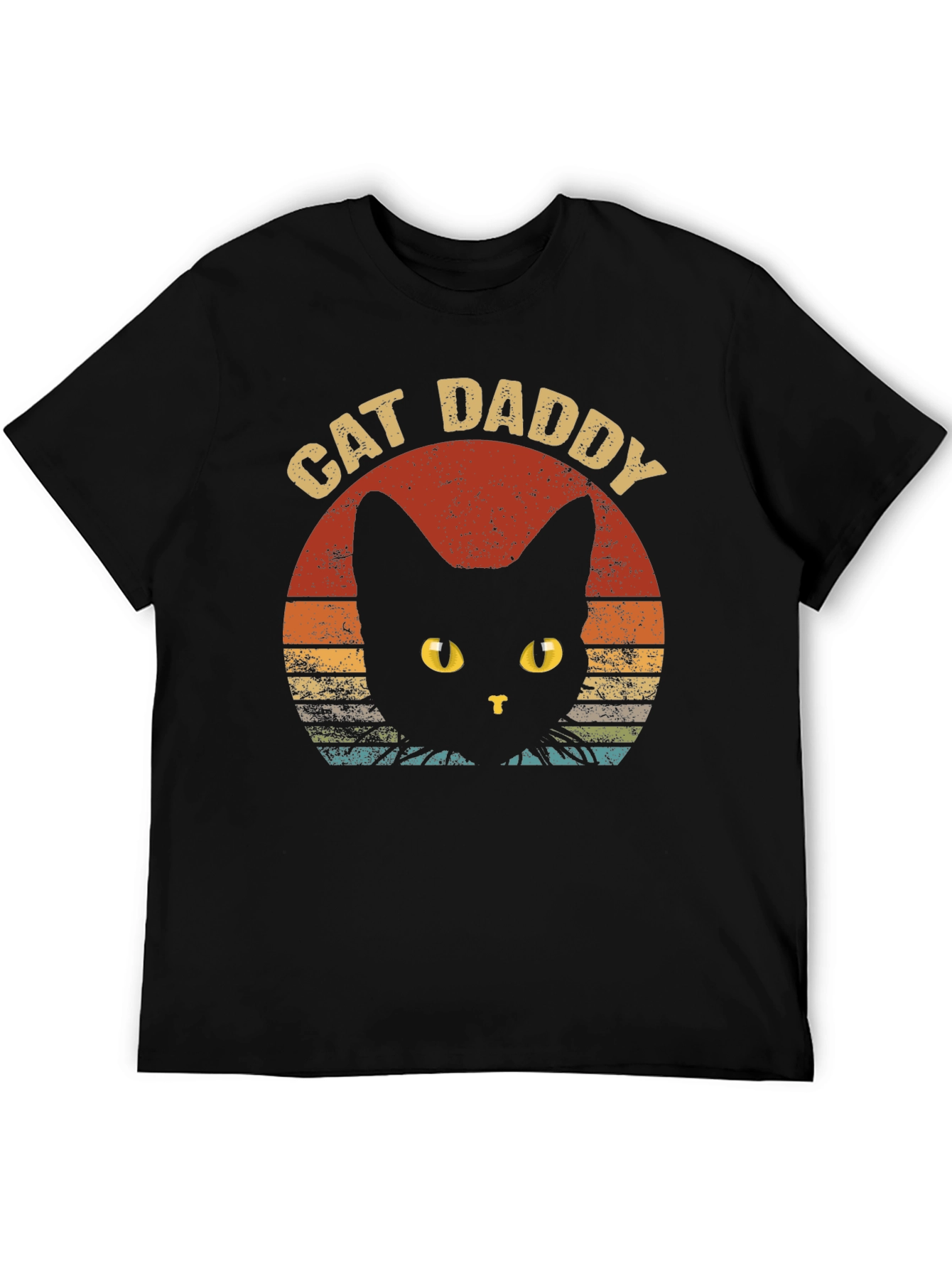 Cat Daddy Graphic Tee - Retro Style Black T-Shirt