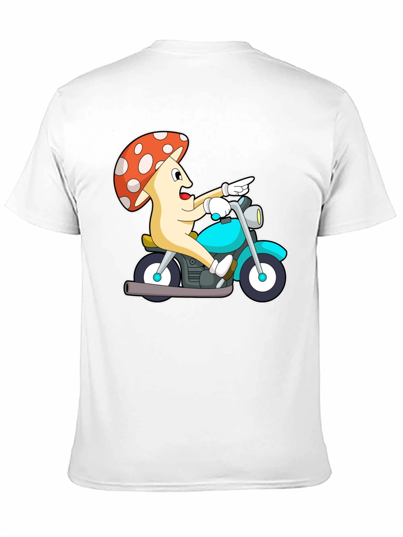 Mushroom Rider Graphic Tee - Black Cotton T-Shirt