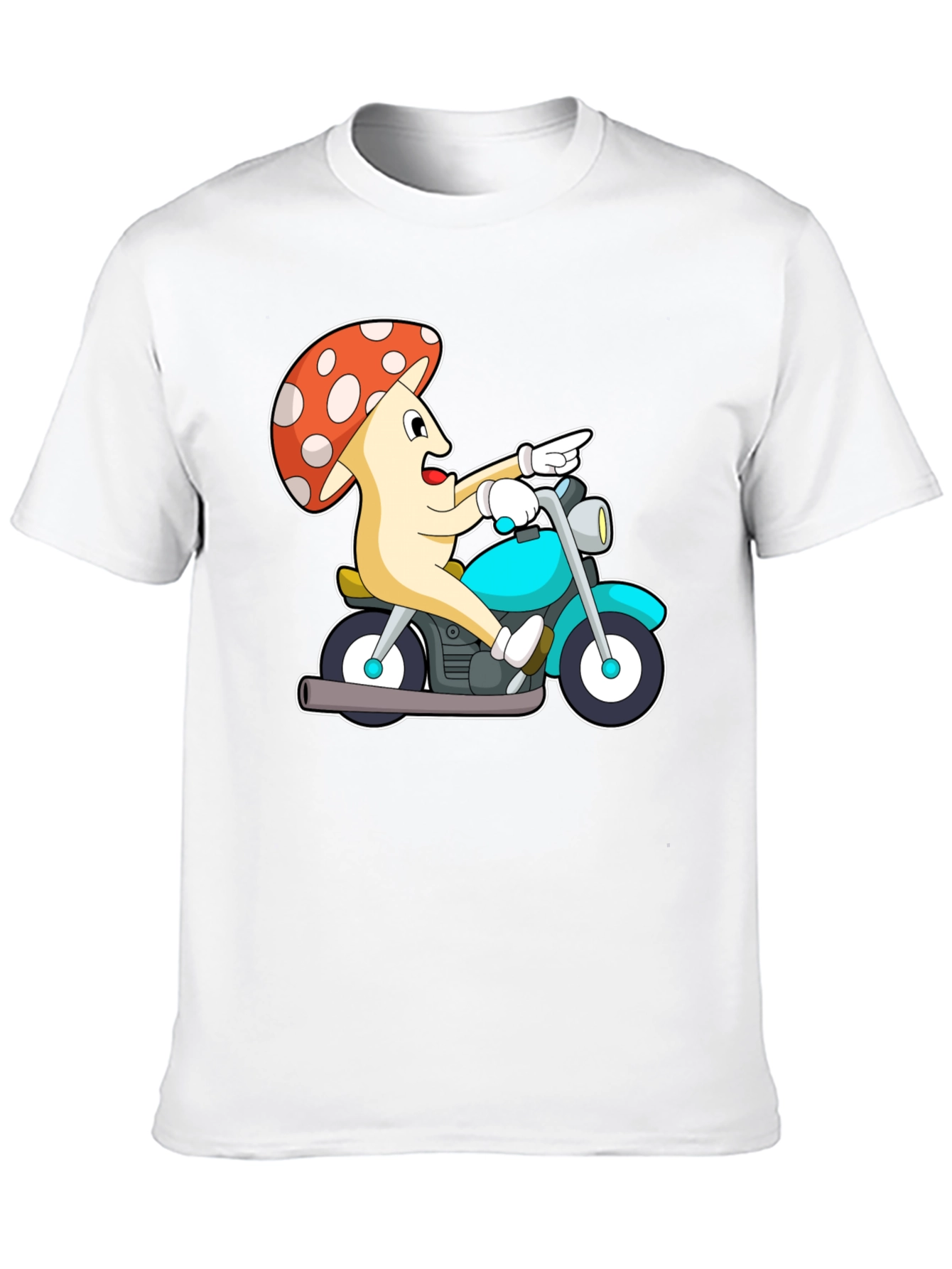 Mushroom Rider Graphic Tee - Black Cotton T-Shirt