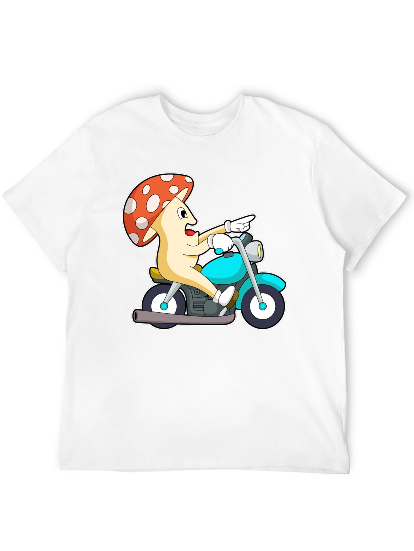 Mushroom Rider Graphic Tee - Black Cotton T-Shirt