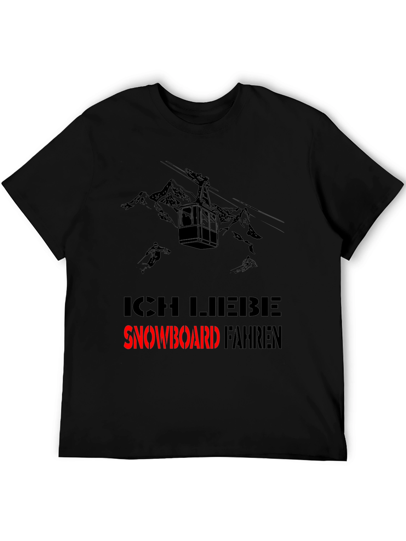 Ich Liebe Snowboard Fahren Graphic Tee