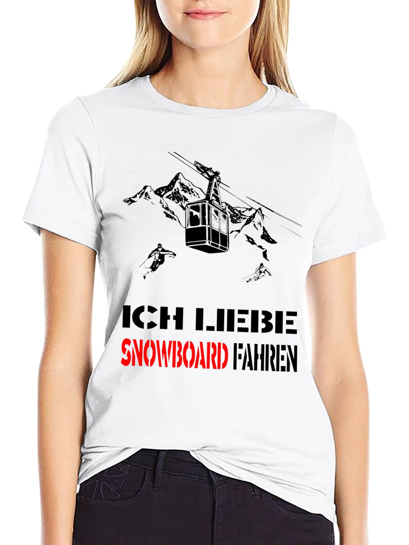 Ich Liebe Snowboard Fahren Graphic Tee
