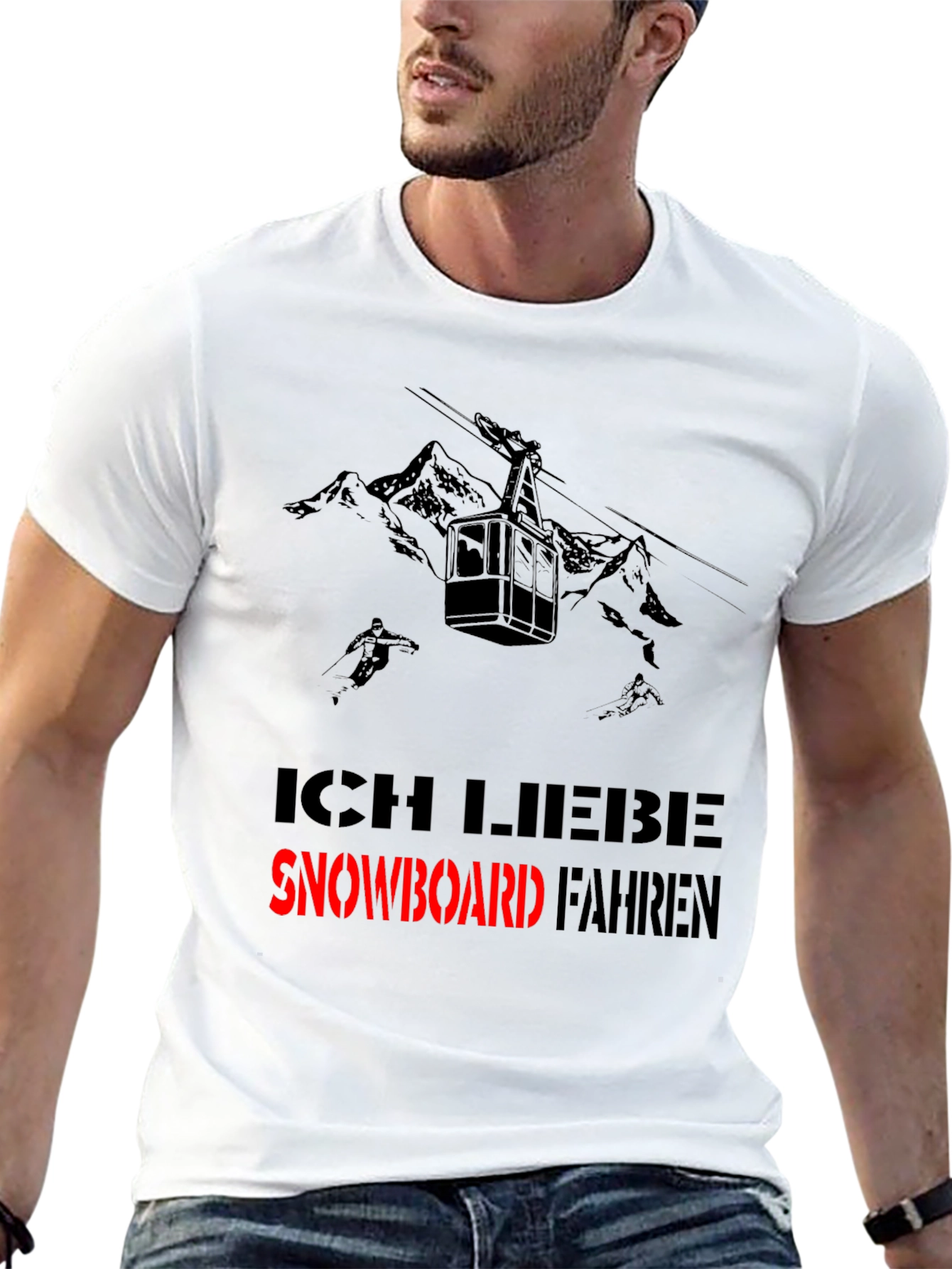 Ich Liebe Snowboard Fahren Graphic Tee