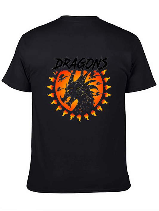 Dragon Fire T-Shirt - Black Graphic Tee