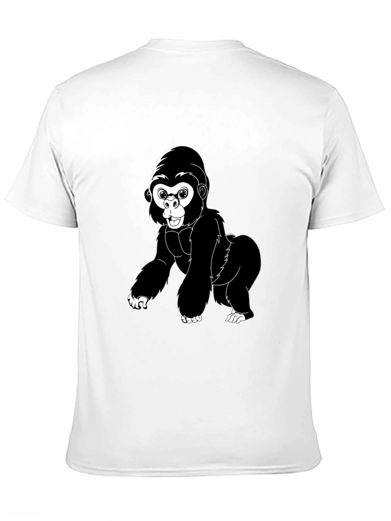 Cartoon Gorilla Graphic Tee - Black