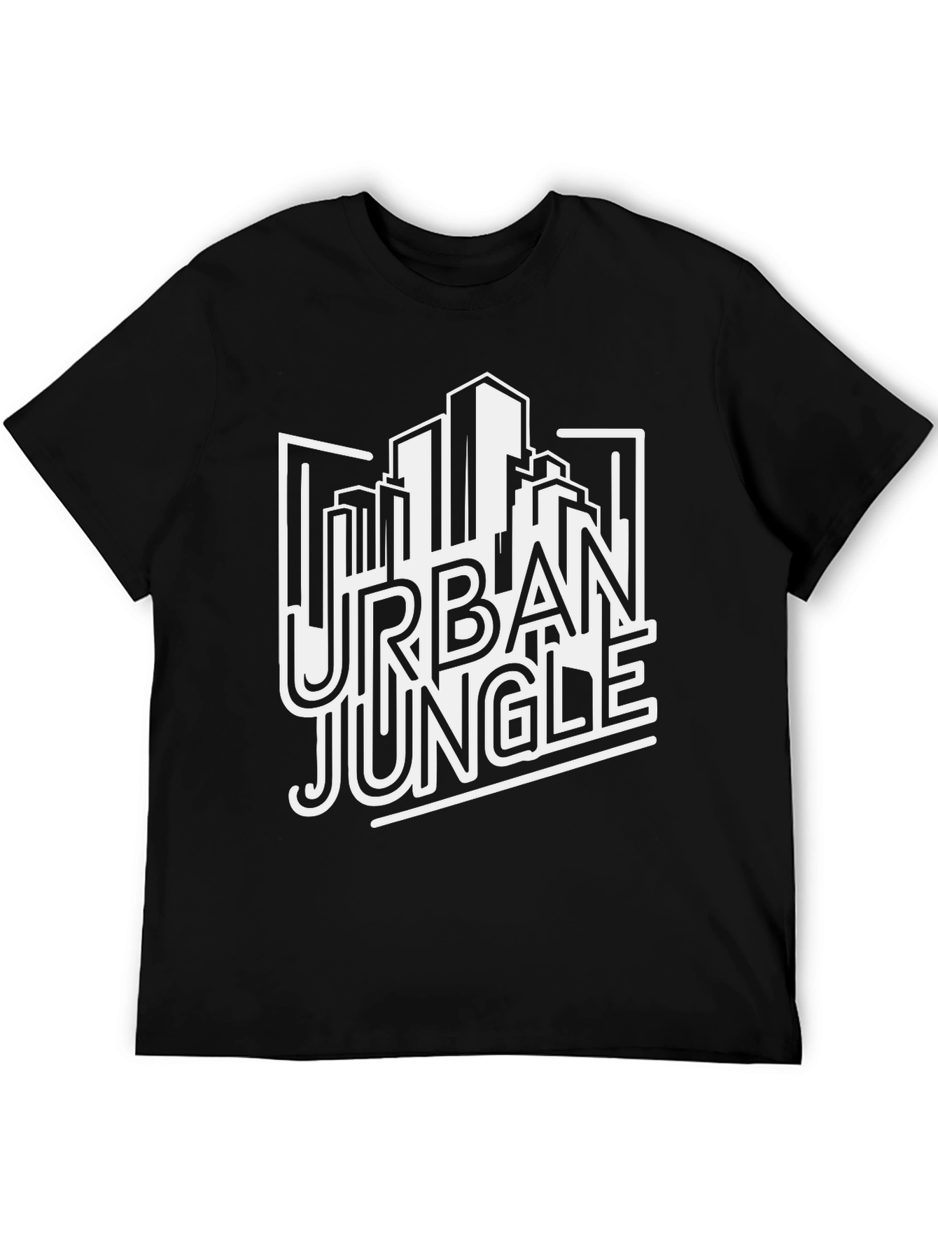 Urban Jungle Graphic Print Black T-Shirt