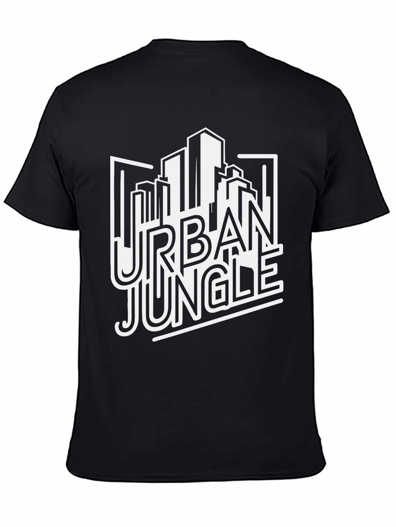 Urban Jungle Graphic Print Black T-Shirt