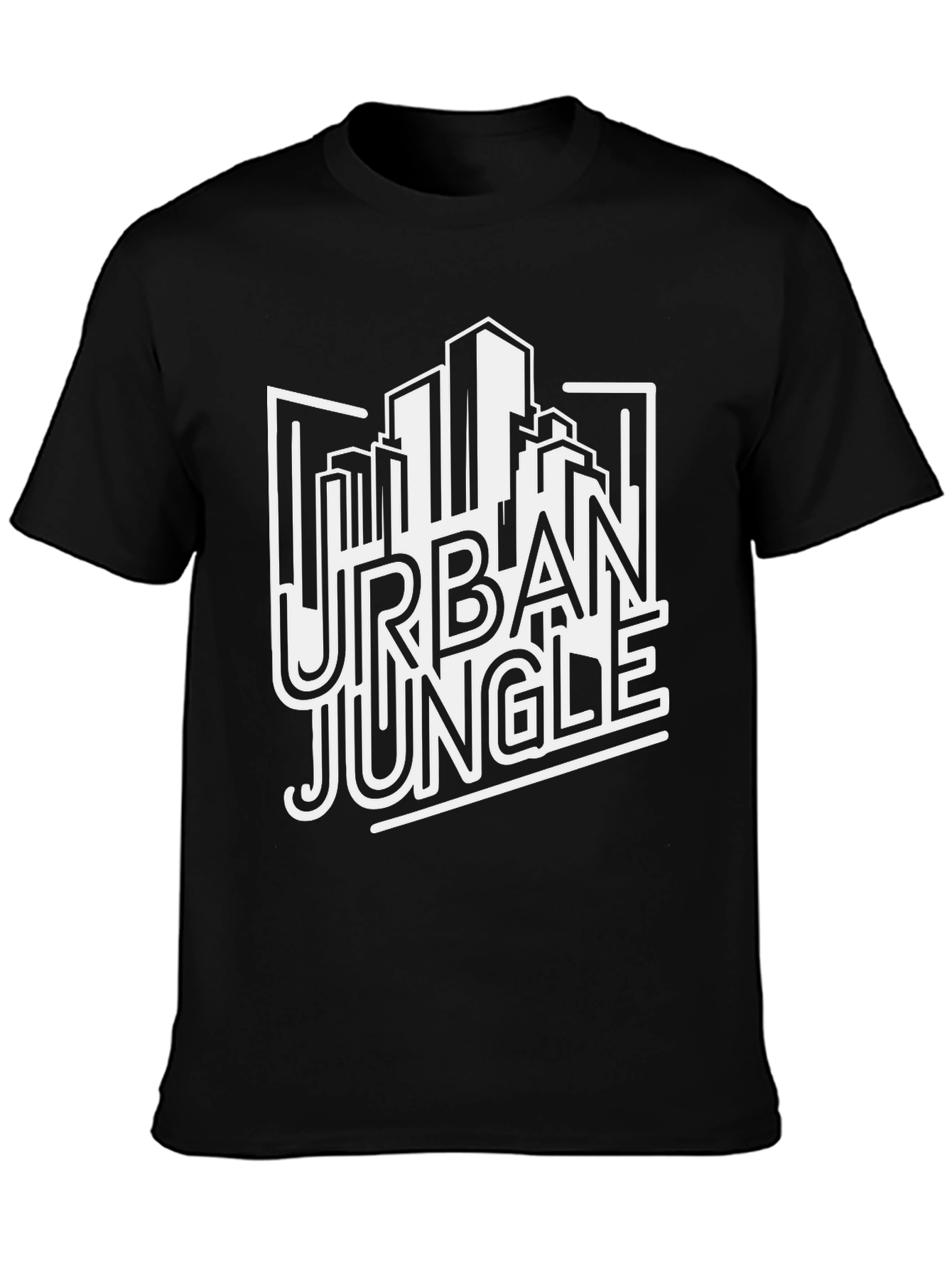 Urban Jungle Graphic Print Black T-Shirt
