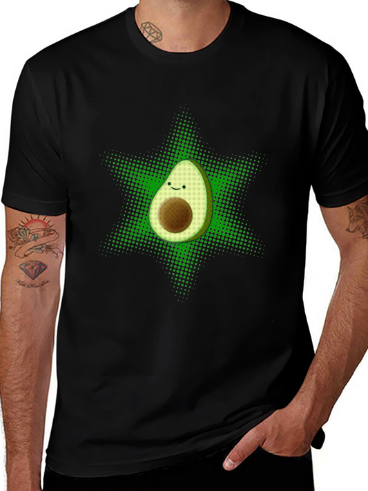 Funny Avocado Star T-Shirt - Black