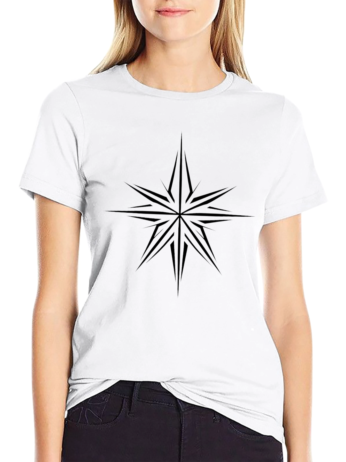 Star Compass Graphic Black T-Shirt