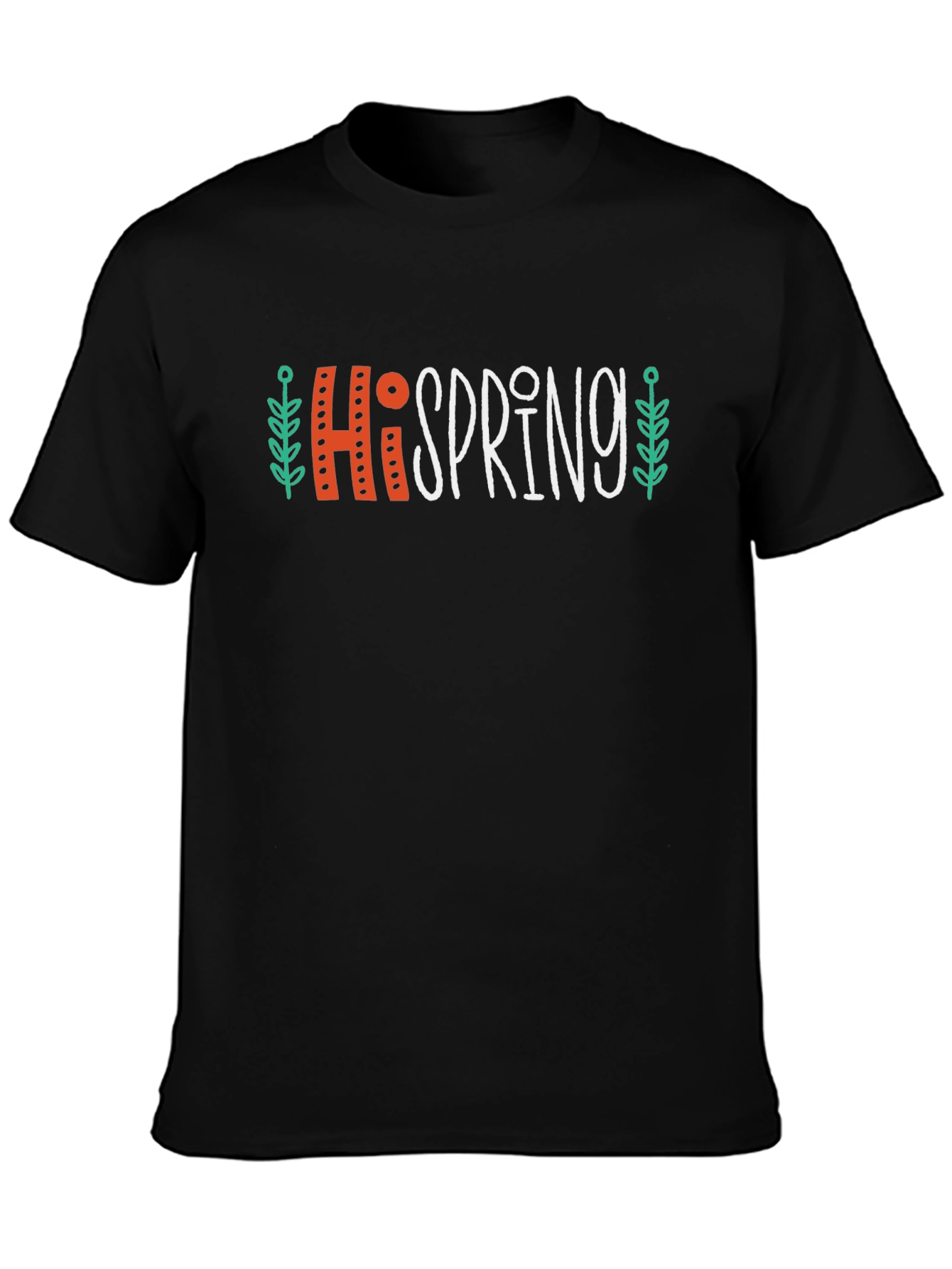 Hi Spring Graphic T-Shirt Casual Crew Neck Tee