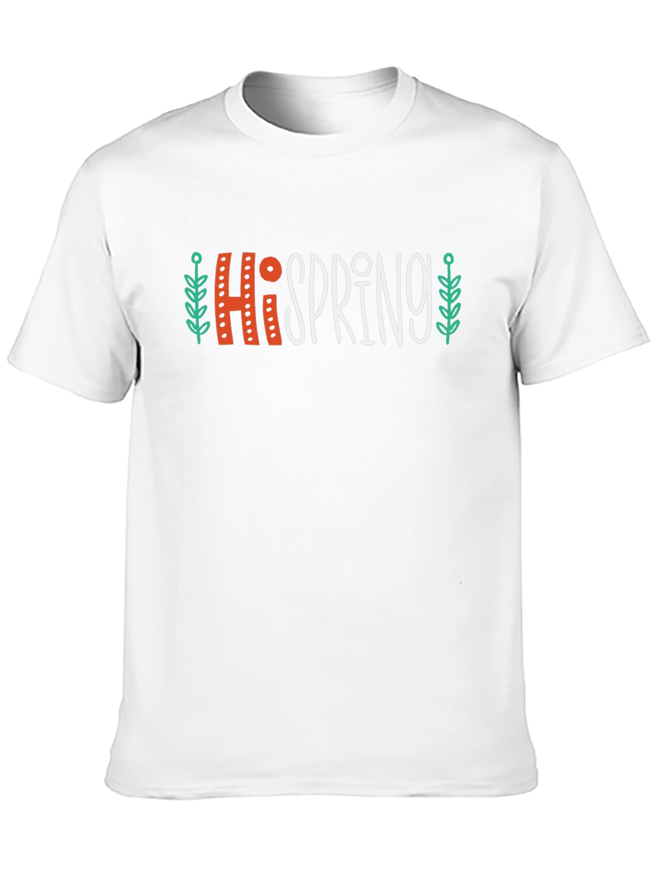 Hi Spring Graphic T-Shirt Casual Crew Neck Tee