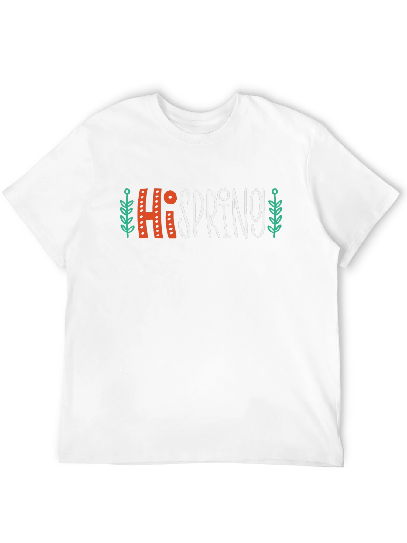 Hi Spring Graphic T-Shirt Casual Crew Neck Tee
