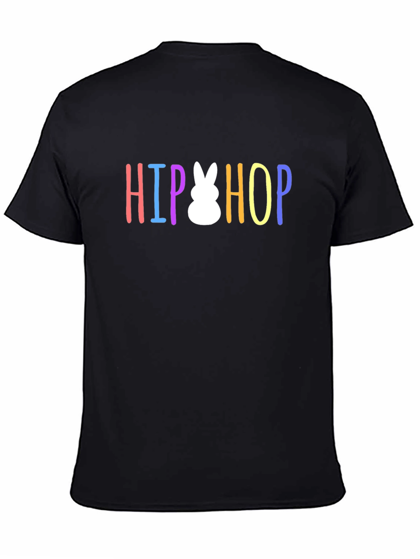 Hip Hop Easter Bunny Graphic T-Shirt - Black
