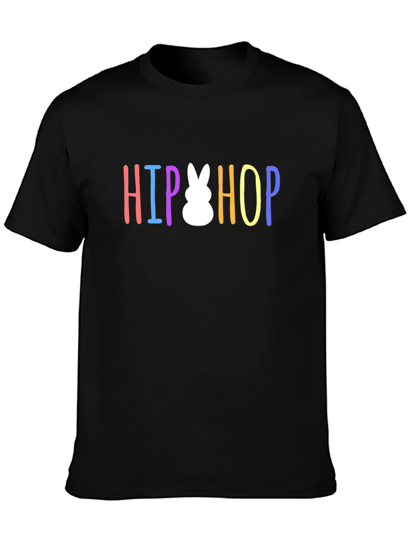 Hip Hop Easter Bunny Graphic T-Shirt - Black