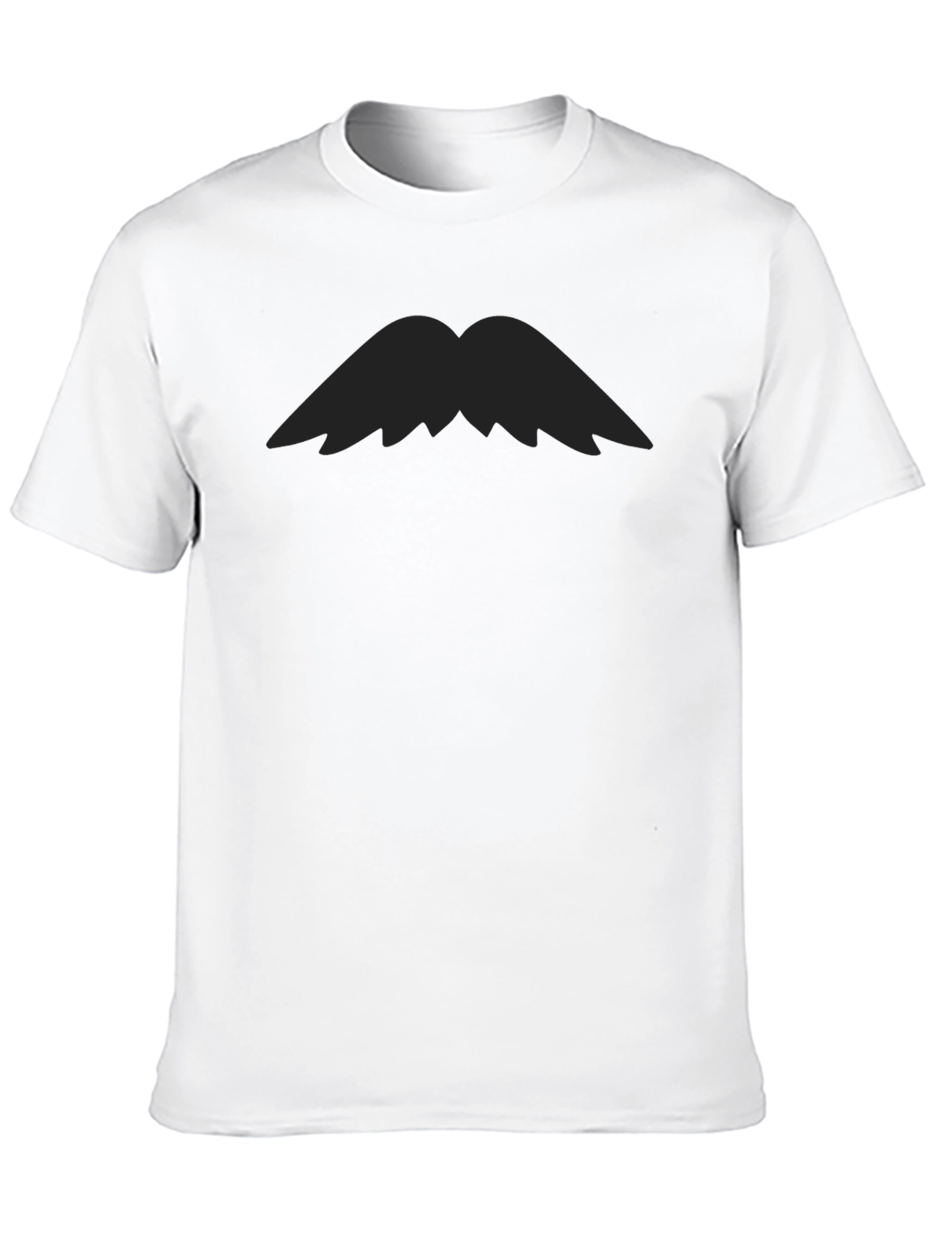 Mustache Graphic Tee - Bold Black Cotton T-Shirt