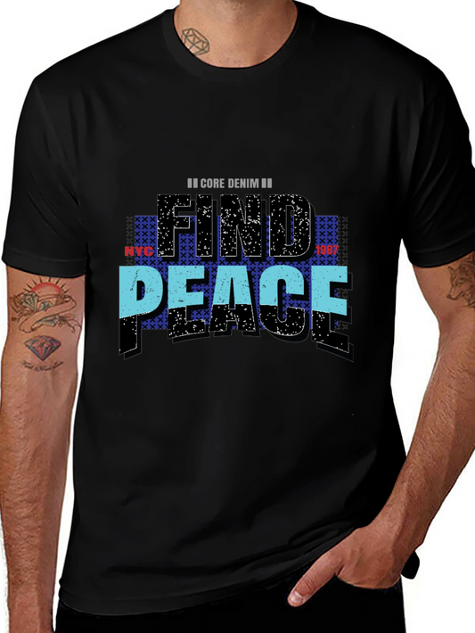 Find Peace Core Denim Graphic Tee
