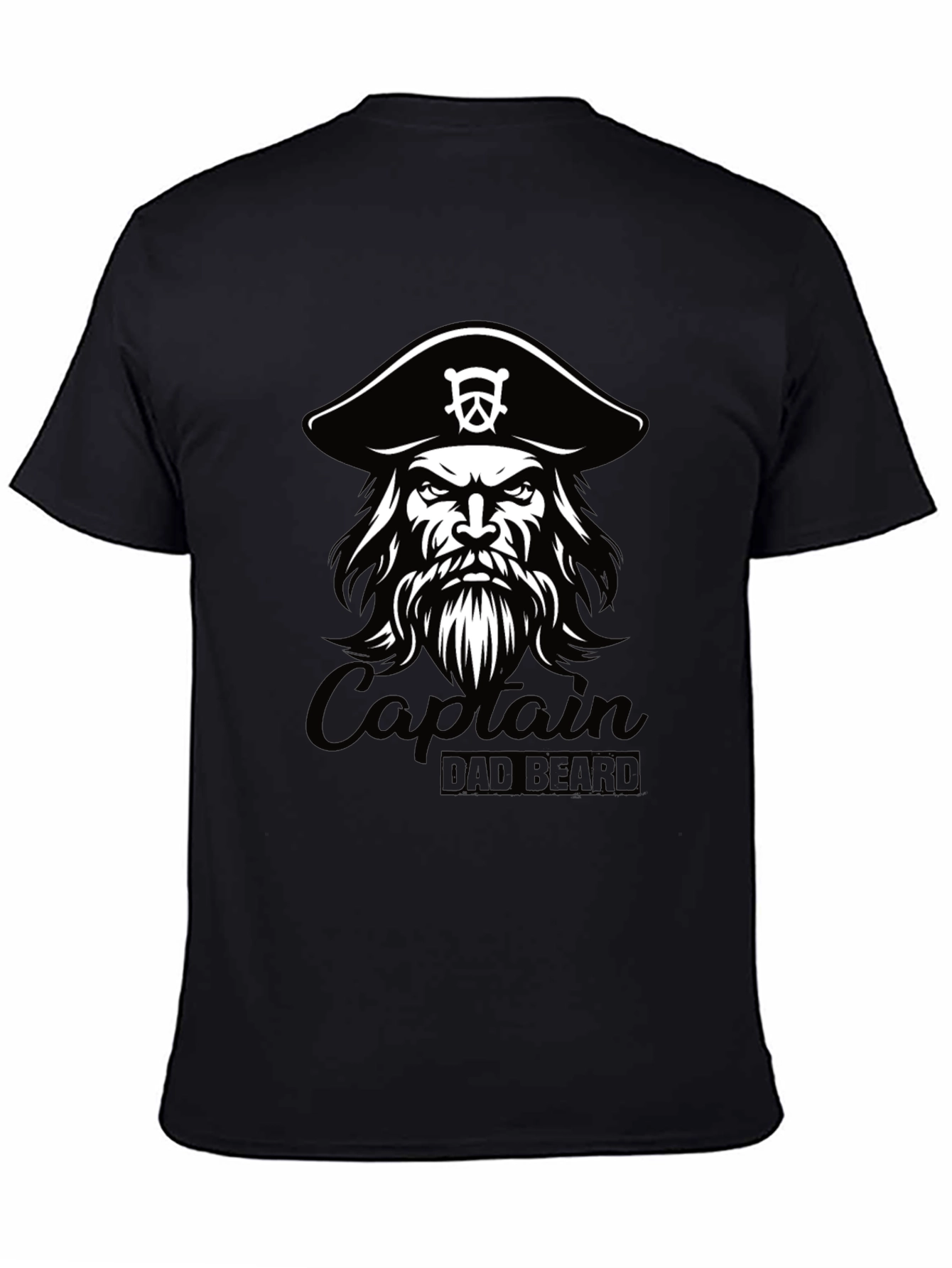 Captain Dad Beard Black T-Shirt