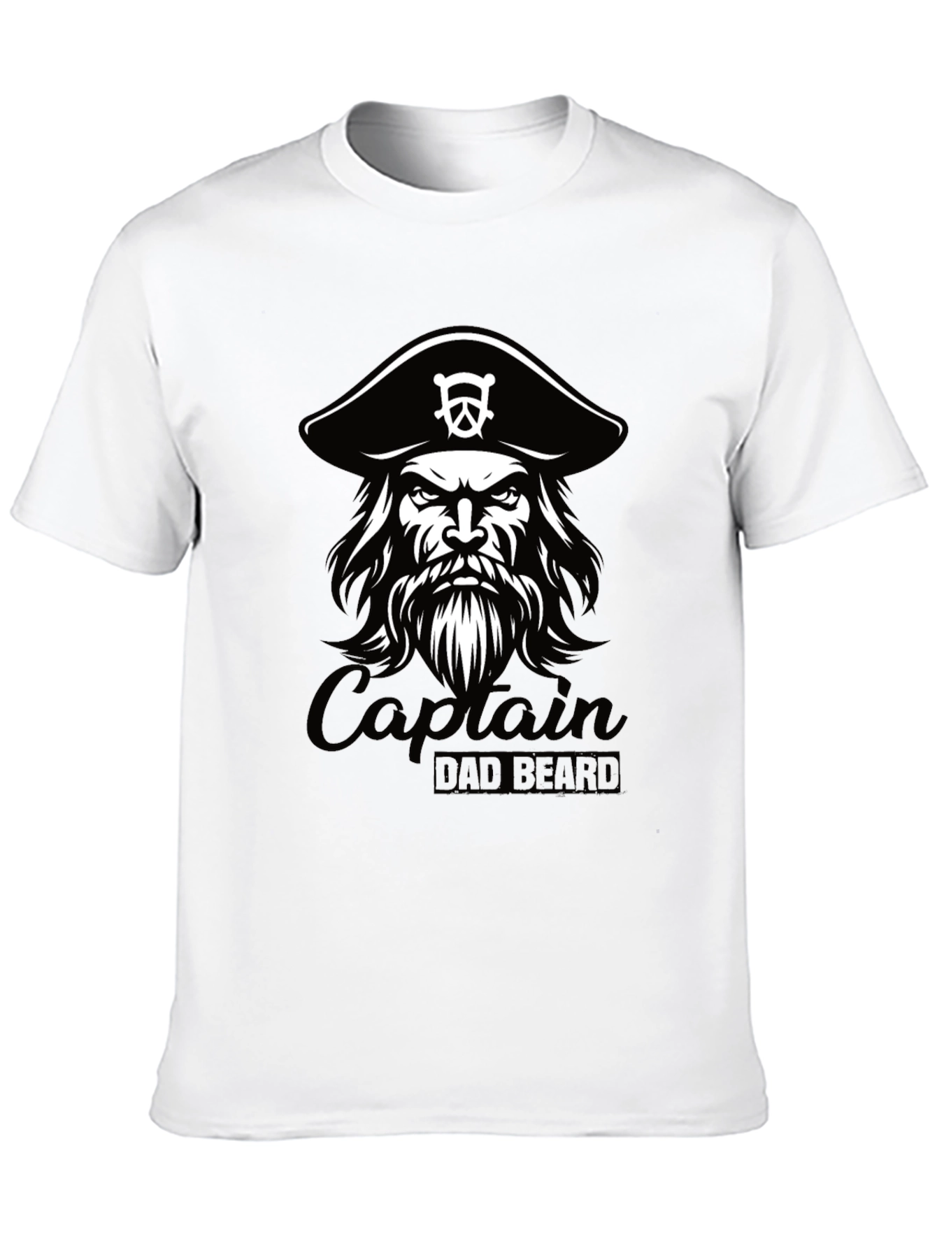 Captain Dad Beard Black T-Shirt