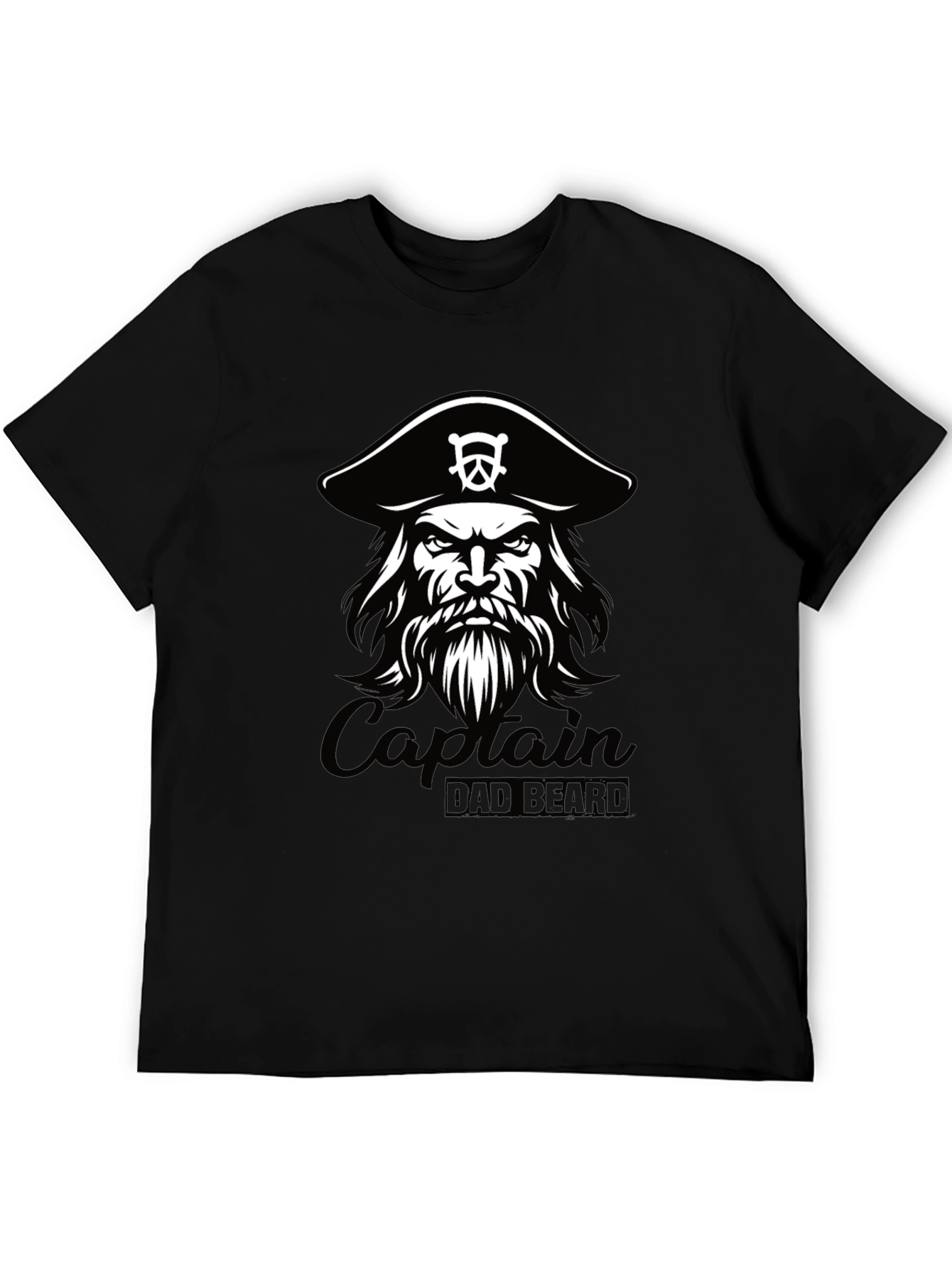 Captain Dad Beard Black T-Shirt