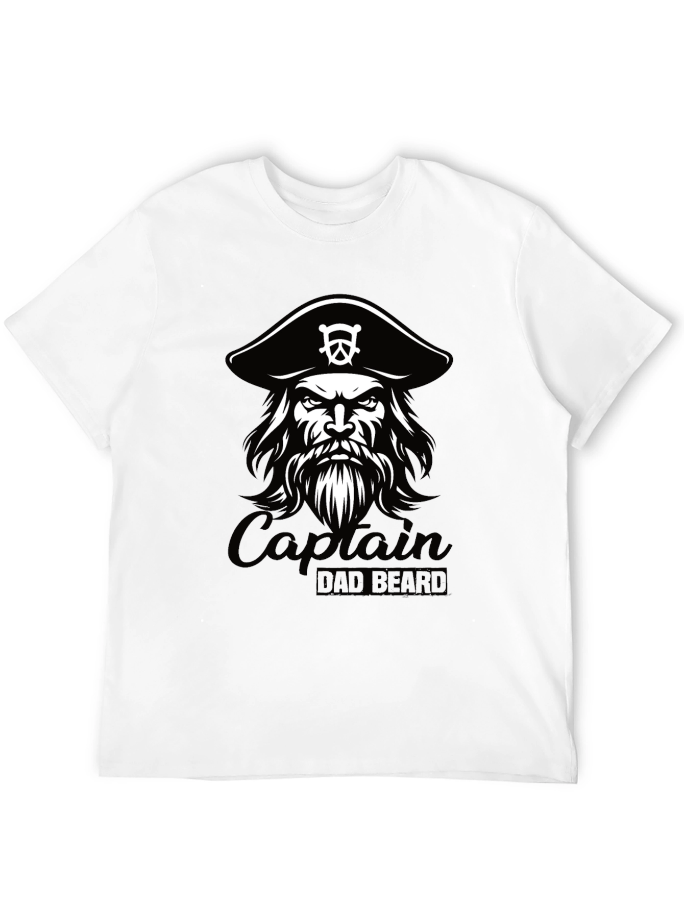 Captain Dad Beard Black T-Shirt