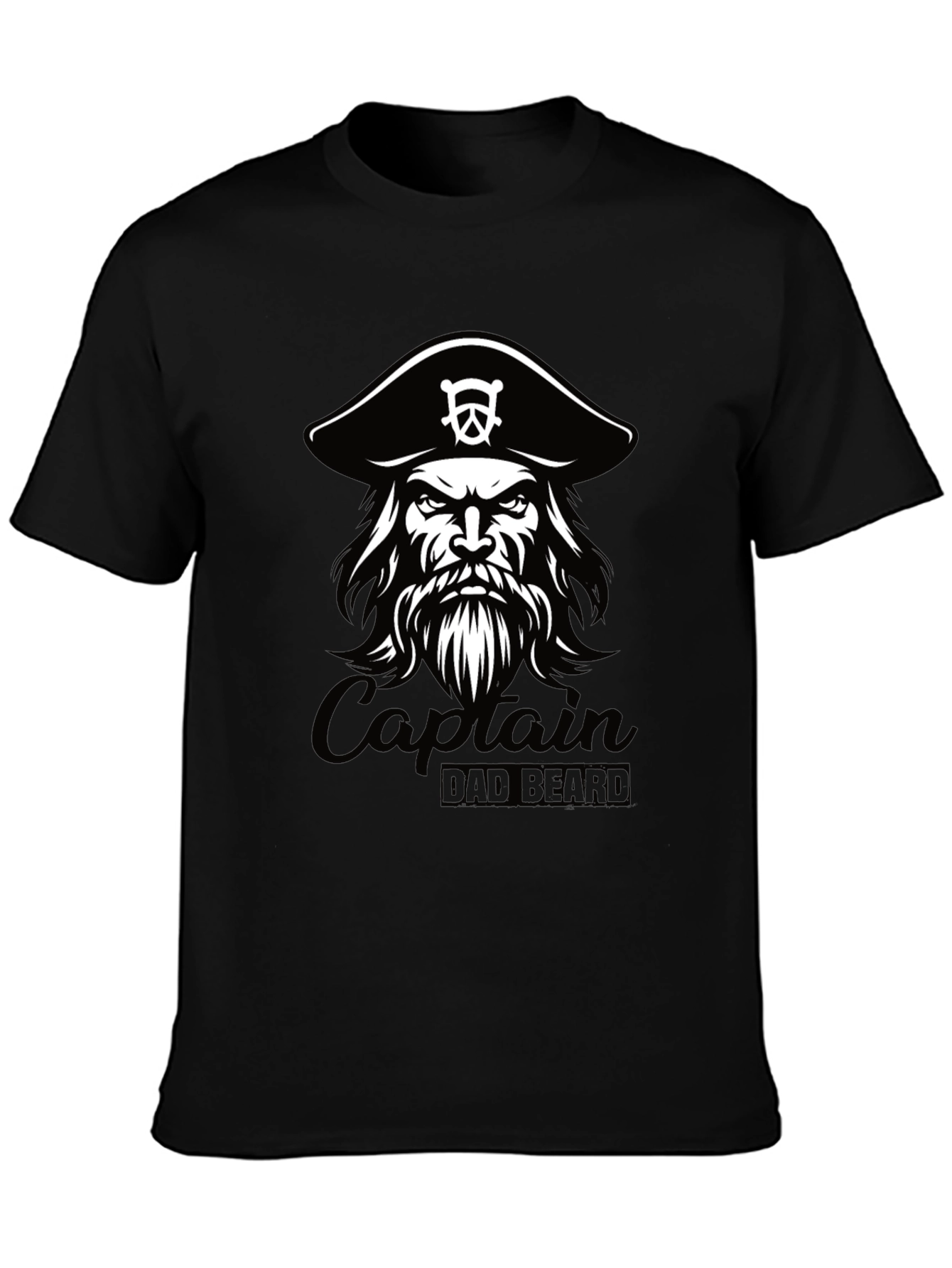 Captain Dad Beard Black T-Shirt