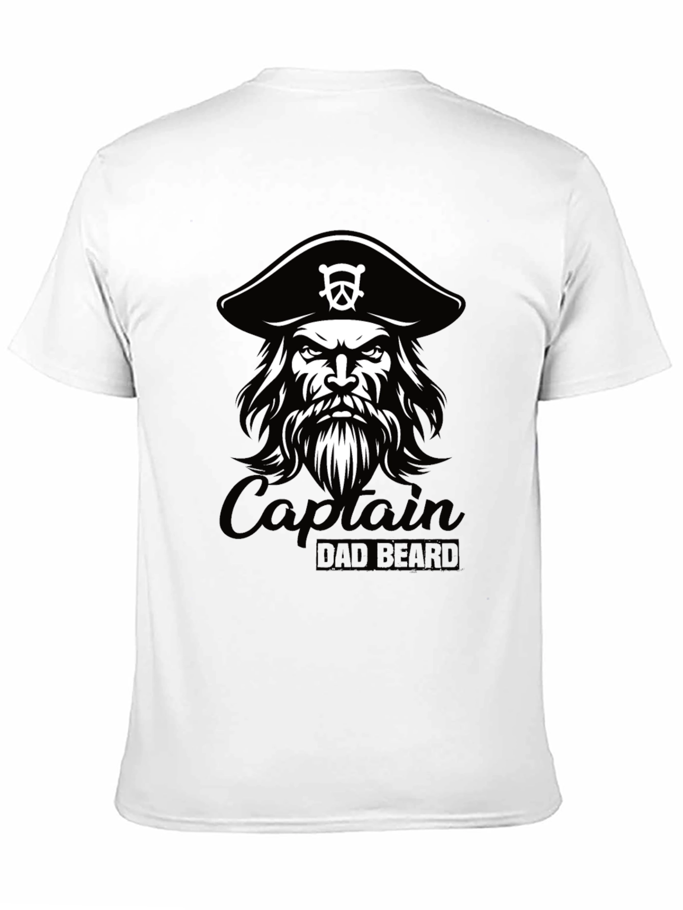 Captain Dad Beard Black T-Shirt